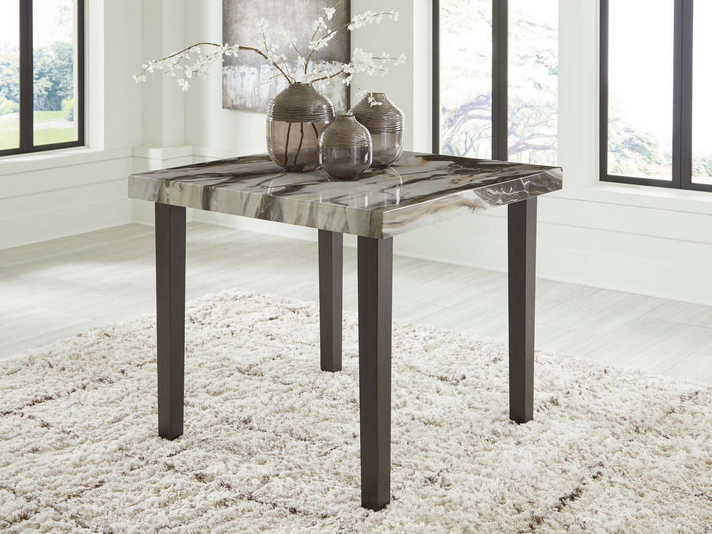 Cassel Furniture Outlet - Ashley Furniture - Jeshina Counter Height Dining Table - Square DRM Counter Table / Dark Brown/Beige - PCD581-13