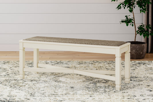 Cassel Furniture Outlet - Ashley Furniture - Bolanburg Dining Bench - Large UPH Dining Room Bench / Two-tone / 50"W x 15"D x 20"H - D647-00