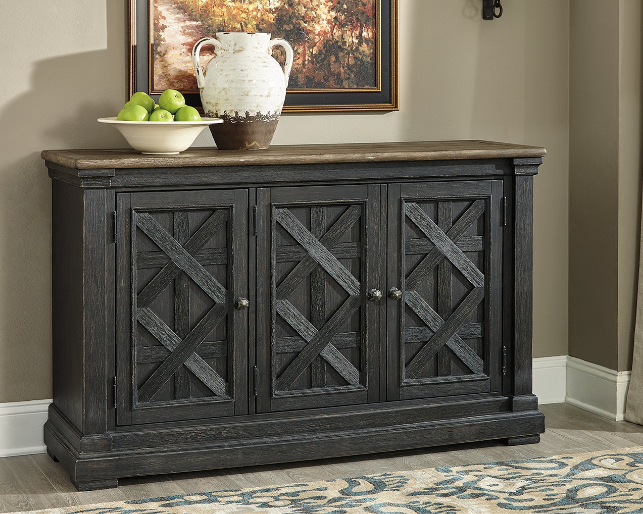 Cassel Furniture Outlet - Ashley Furniture - Tyler Creek Dining Room - Dining Room Server / Black/Gray / 58"W x 18"D x 36"H - D736-60