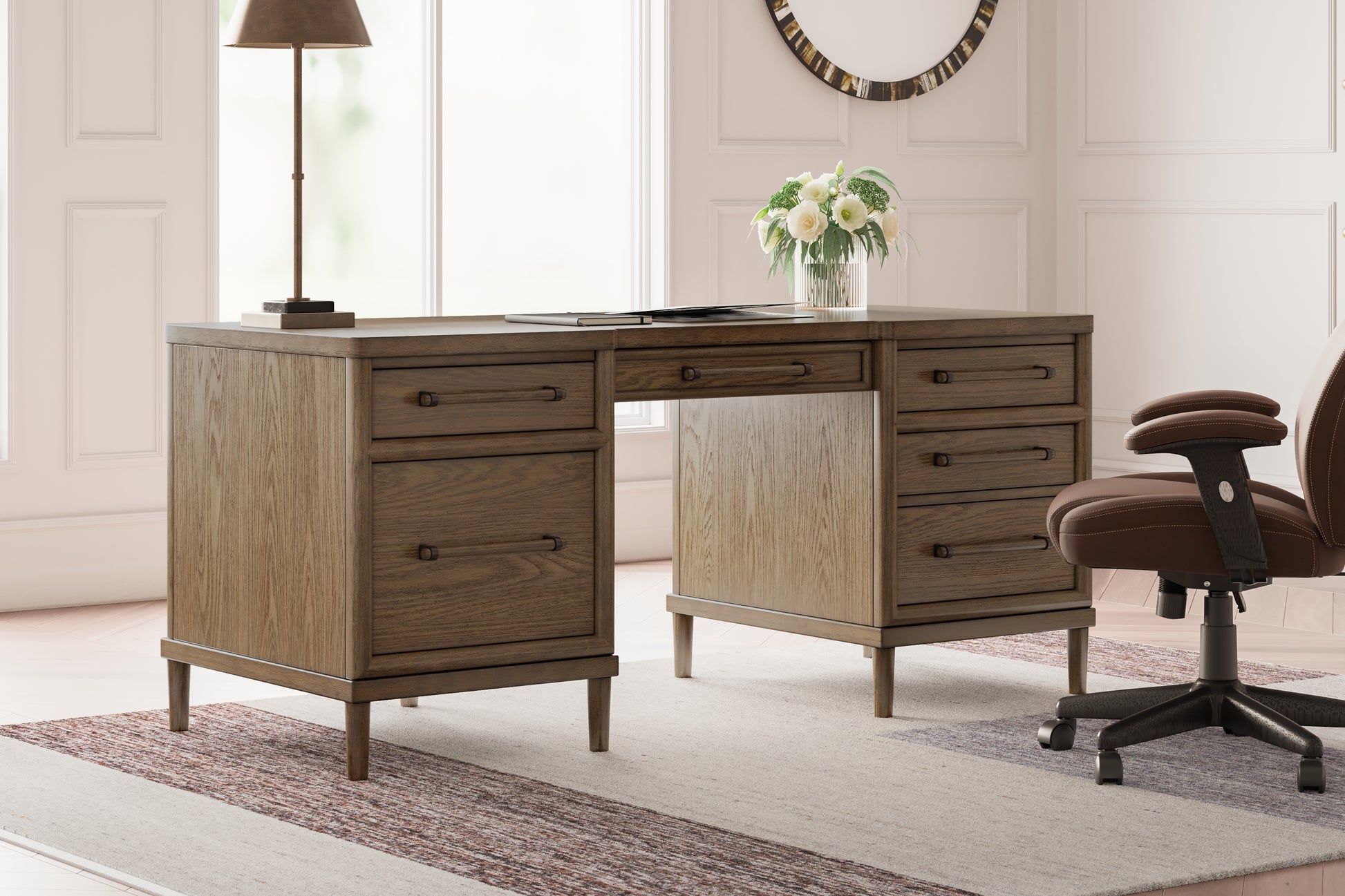 Cassel Furniture Outlet - Ashley Furniture - Roanhowe Office Desk - Home Office Desk / Brown - H769-21