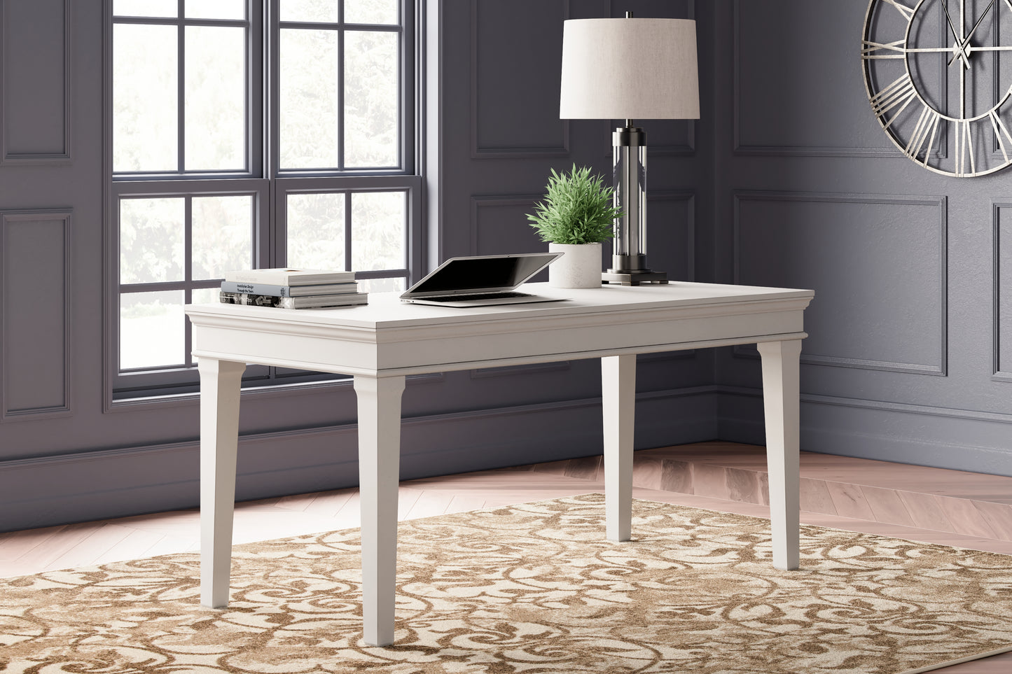 Cassel Furniture Outlet - Ashley Furniture - Kanwyn Office Desk - Home Office Desk / Whitewash - H777-44