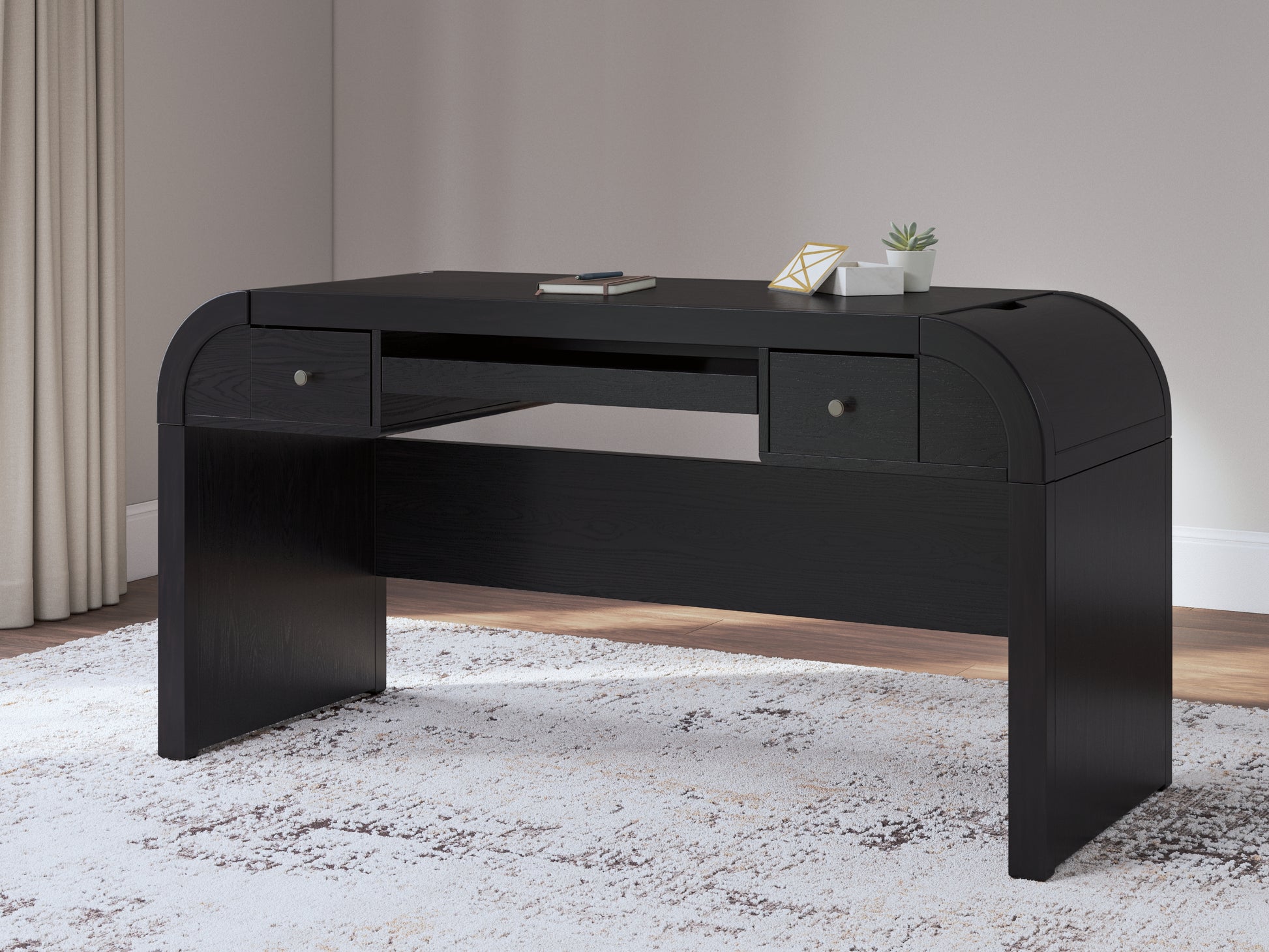 Cassel Furniture Outlet - Ashley Furniture - Rowanbeck Office Desk - Home Office Desk / Black - H821-44