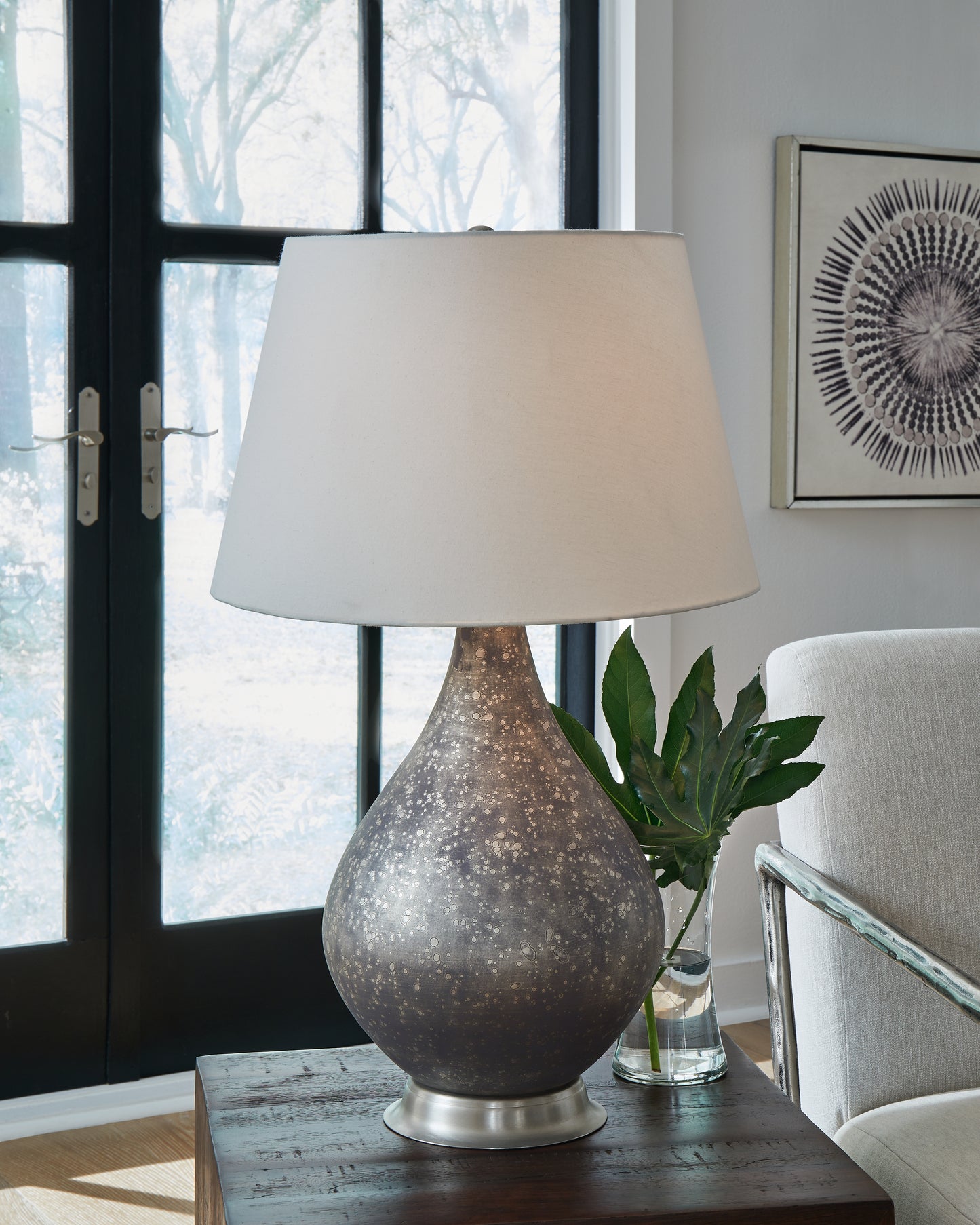 Cassel Furniture Outlet - Ashley Furniture - Bluacy Lighting - Glass Table Lamp (1/CN) / Antique Gray - L430834