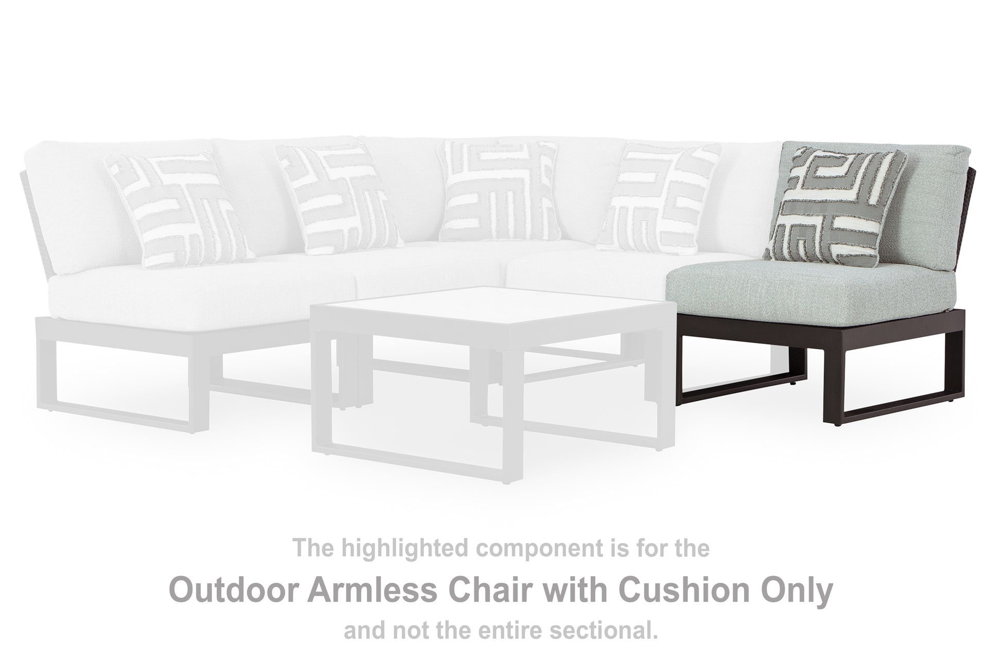 Cassel Furniture Outlet - Ashley Furniture - Beachloft Outdoor - Armless Chair w/Cushion / Black/Gray - P490-846