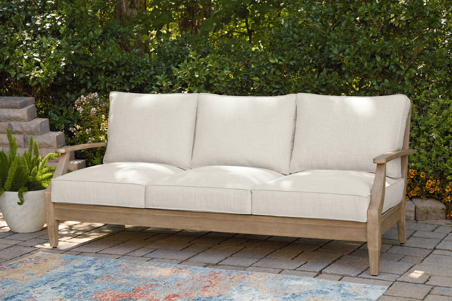 Cassel Furniture Outlet - Ashley Furniture - Carter Hall Outdoor - Sofa with Cushion / Beige - P601-838