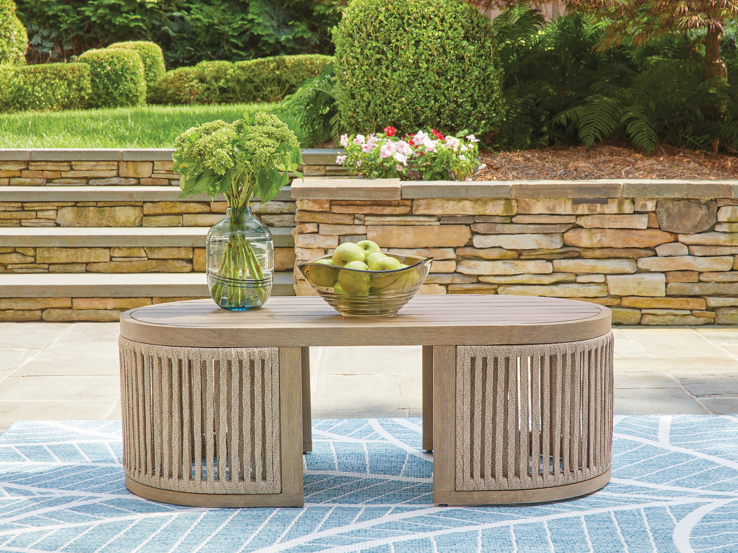 Cassel Furniture Outlet - Ashley Furniture - Serena Shores Outdoor - Rectangular Cocktail Table / Beige - PCP604-701