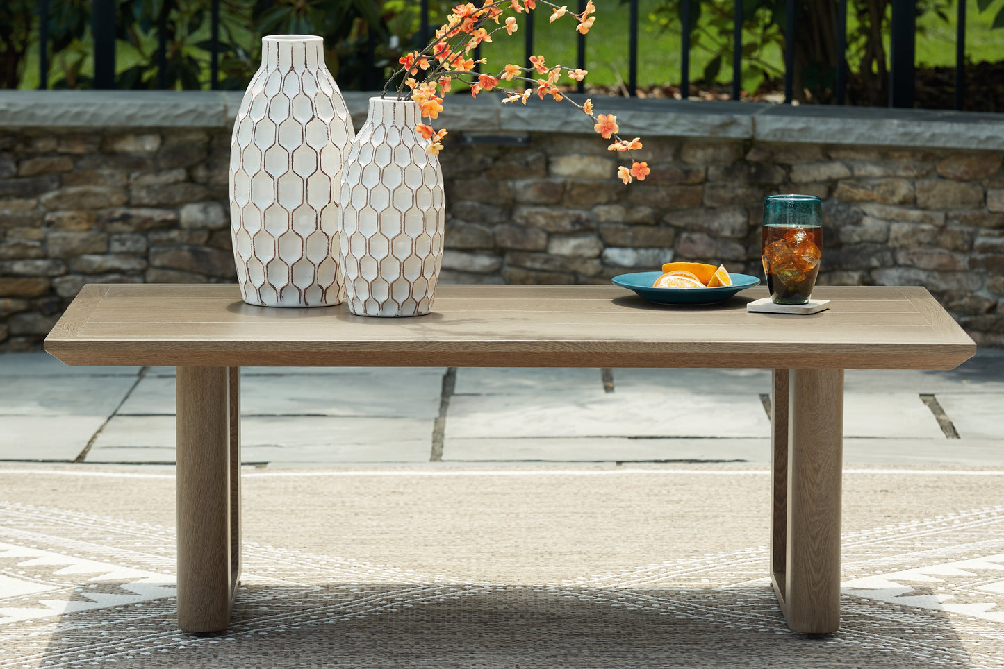 Cassel Furniture Outlet - Ashley Furniture - Serene Bay Outdoor - Rectangular Cocktail Table / Dark Brown - P671-701
