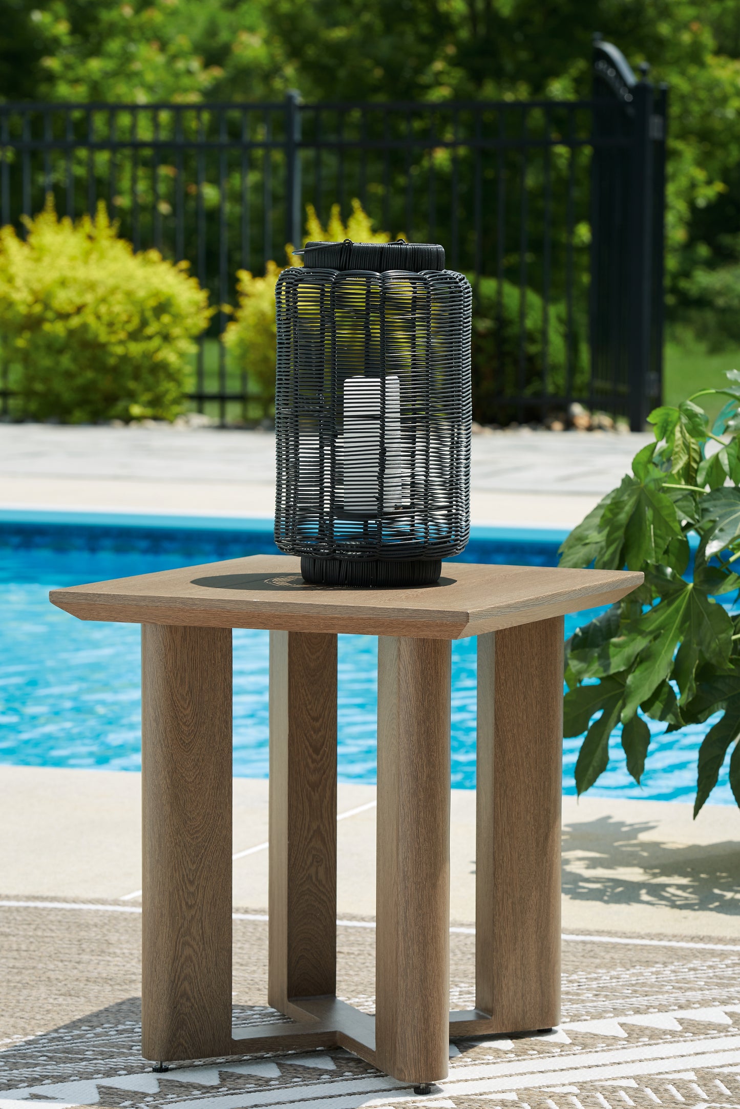 Cassel Furniture Outlet - Ashley Furniture - Serene Bay Outdoor - Square End Table / Dark Brown - P671-702