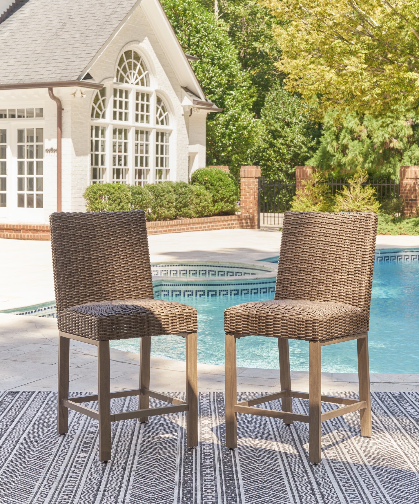 Cassel Furniture Outlet - Ashley Furniture - Walton Bridge Outdoor - Barstool (Set of 2) / Driftwood - P749-130