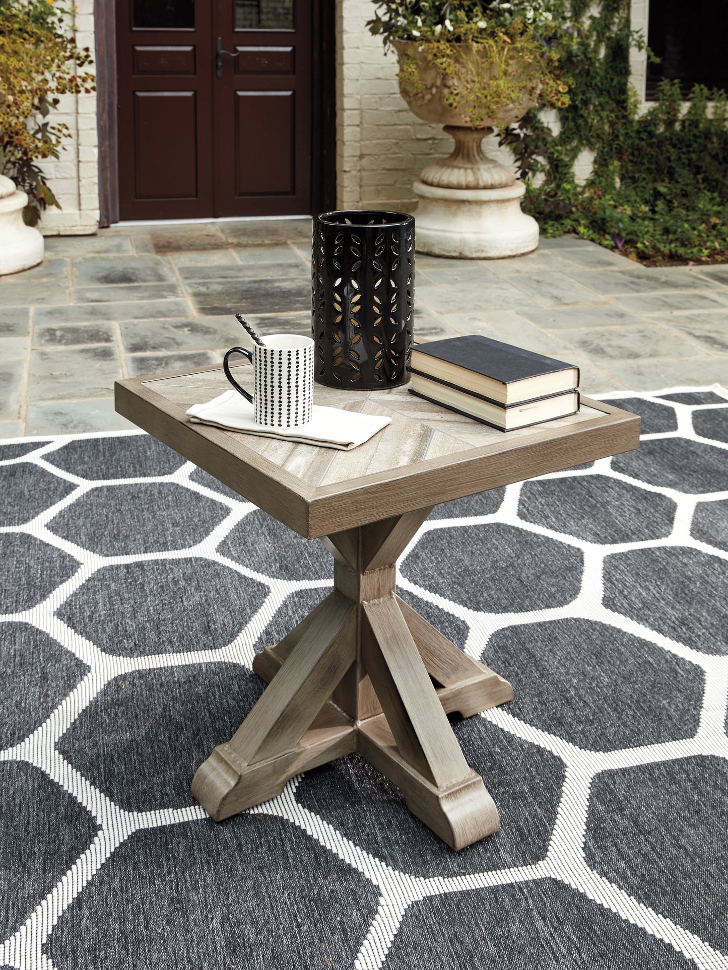 Cassel Furniture Outlet - Ashley Furniture - Beachcroft Outdoor - Square End Table / Beige - P791-702