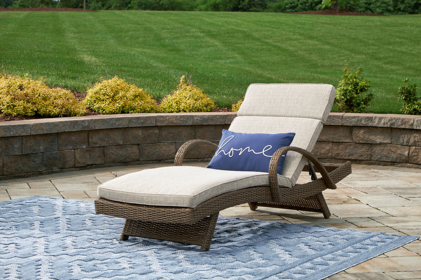 Cassel Furniture Outlet - Ashley Furniture - Beachcroft Outdoor - Chaise Lounge with Cushion / Beige - P791-815