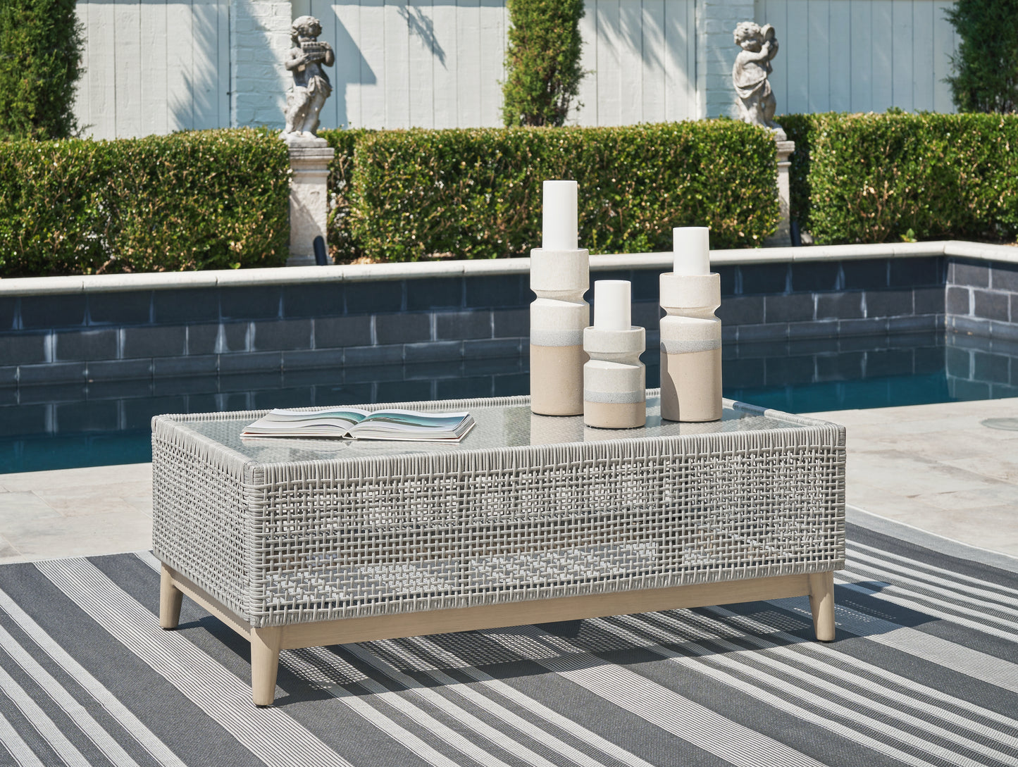 Cassel Furniture Outlet - Ashley Furniture - Seton Creek Outdoor - Rectangular Cocktail Table / Gray - P798-701