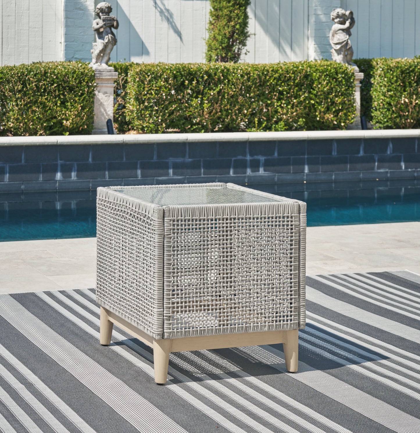 Cassel Furniture Outlet - Ashley Furniture - Seton Creek Outdoor - Square End Table / Gray - P798-702