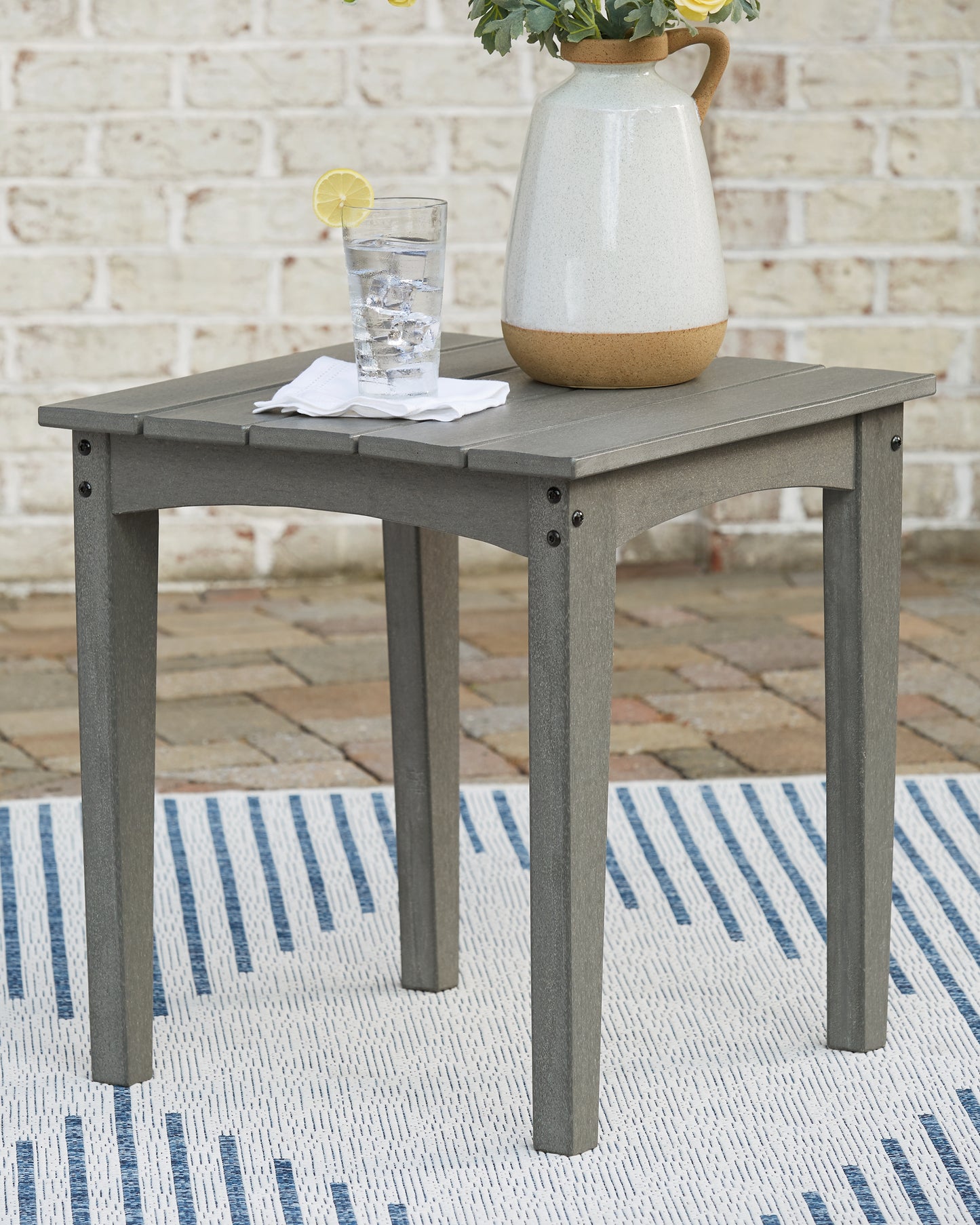 Cassel Furniture Outlet - Ashley Furniture - Visola Outdoor - Square End Table / Gray - P802-702