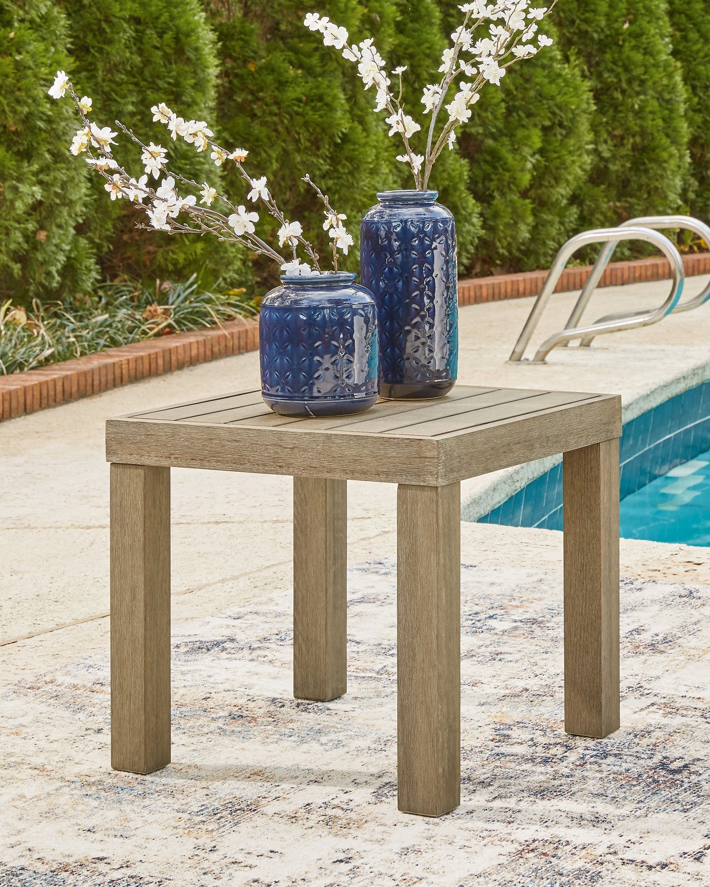 Cassel Furniture Outlet - Ashley Furniture - Silo Point Outdoor - Square End Table / Brown - P804-702