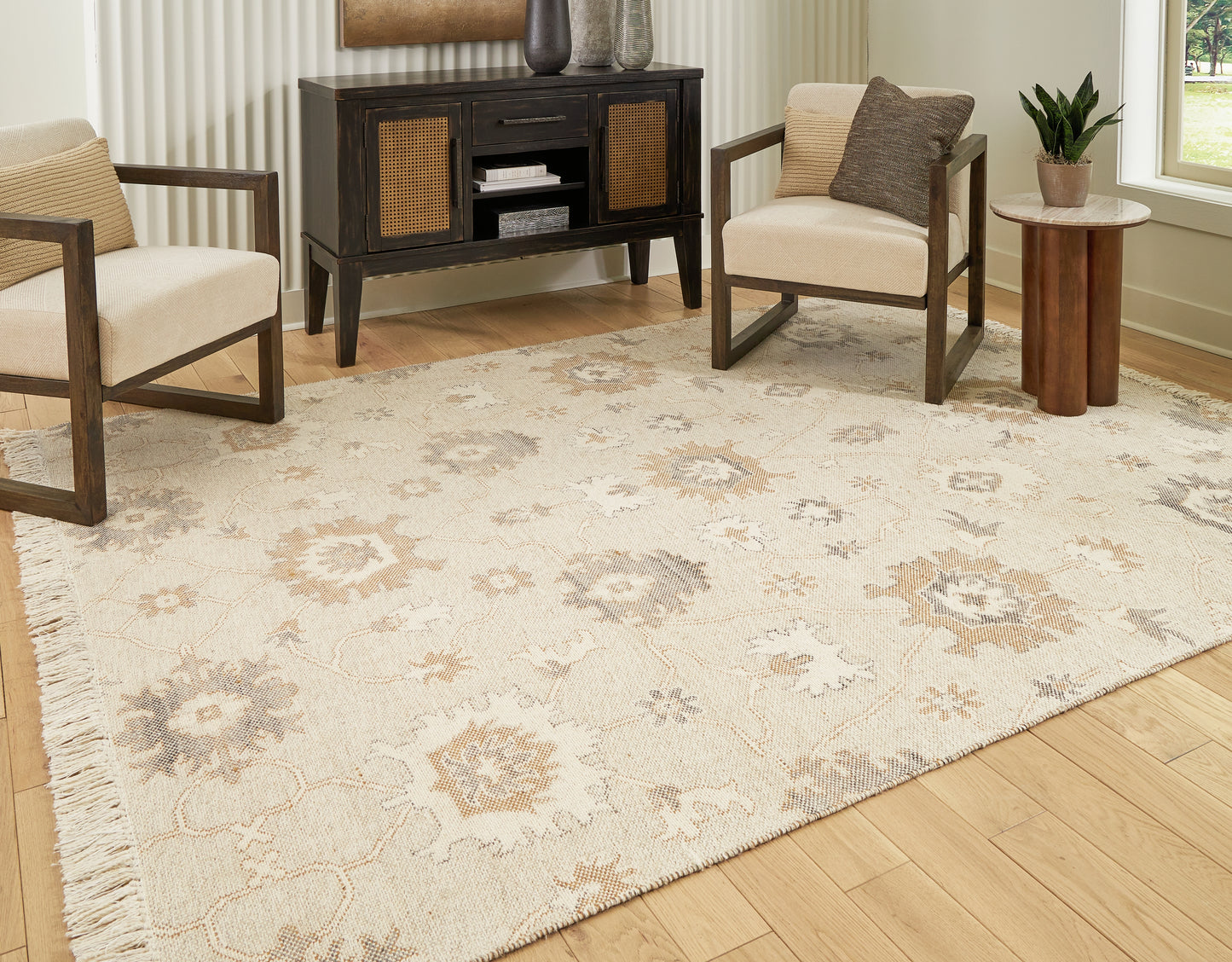 Cassel Furniture Outlet - Ashley Furniture - Calkin Rug - 5' x 7' Rug / Linen/Gray/Caramel - R406392