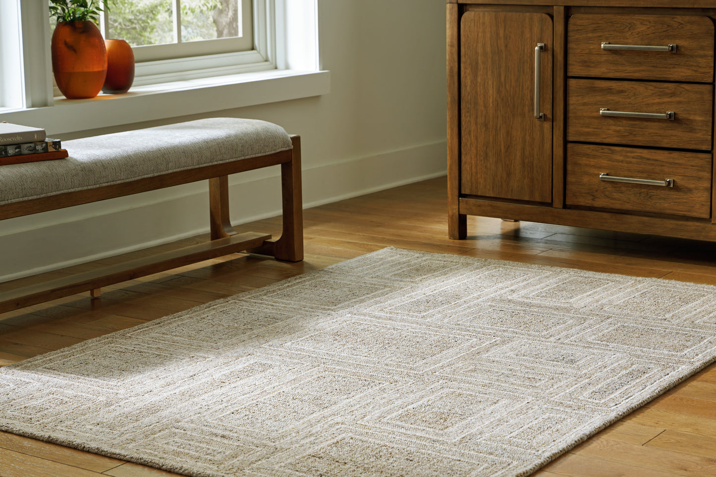 Cassel Furniture Outlet - Ashley Furniture - Brickburgh Rug - 8' x 10' Rug / Gray/Ivory/Honey - R406901