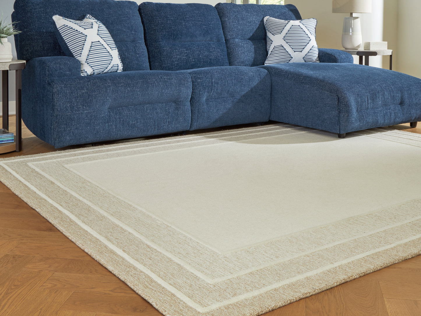 Cassel Furniture Outlet - Ashley Furniture - Teelgan Rug - Large Rug / Ivory/Tan - R407311
