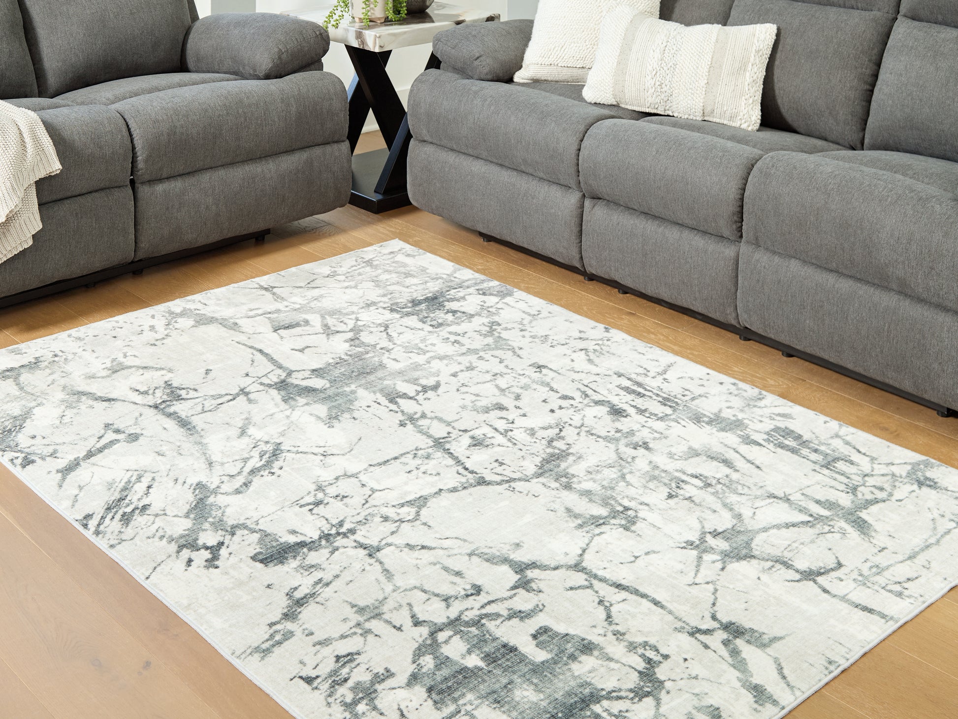 Cassel Furniture Outlet - Ashley Furniture - Tobinbury Rug - Washable 5' x 7' Area Rug / Gray - R407422