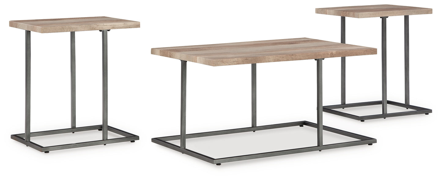 Cassel Furniture Outlet - Ashley Furniture - Albreane Table (Set of 3) - Occasional Table Set (3/CN) / Grayish Brown/Black - T147-13