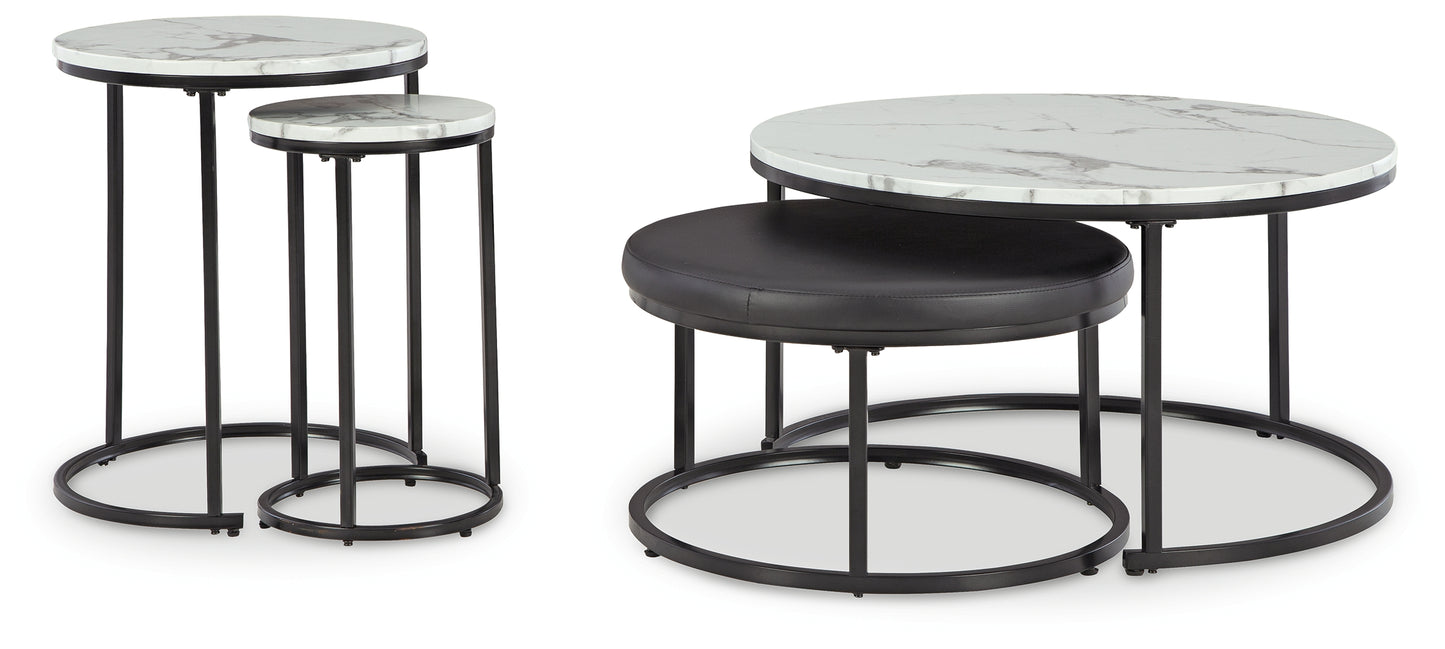 Cassel Furniture Outlet - Ashley Furniture - Jusmour Table (Set of 4) - Occasional Nesting TBL (4/CN) / Black/White - T161-14