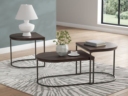 Cassel Furniture Outlet - Ashley Furniture - Vanmore Table (Set of 3) - Occasional Table Set (3/CN) / Dark Brown - T199-13