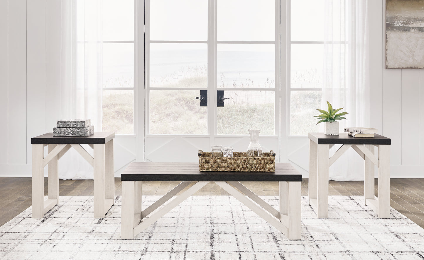 Cassel Furniture Outlet - Ashley Furniture - Dorrinson Table (Set of 3) - Occasional Table Set (3/CN) / Antique White - T236-13