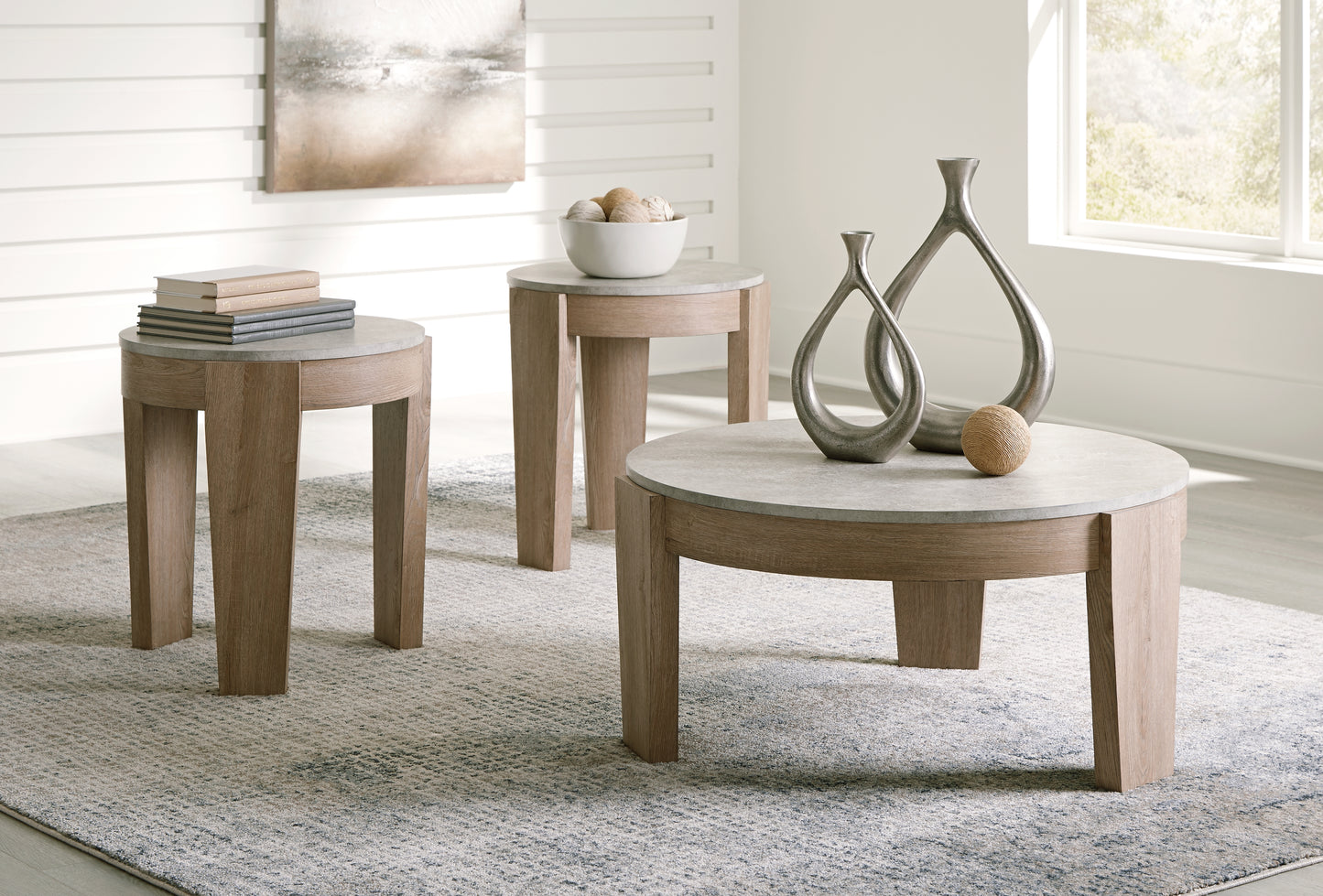 Cassel Furniture Outlet - Ashley Furniture - Guystone Table (Set of 3) - Occasional Table Set (3/CN) / Light Brown - T237-13