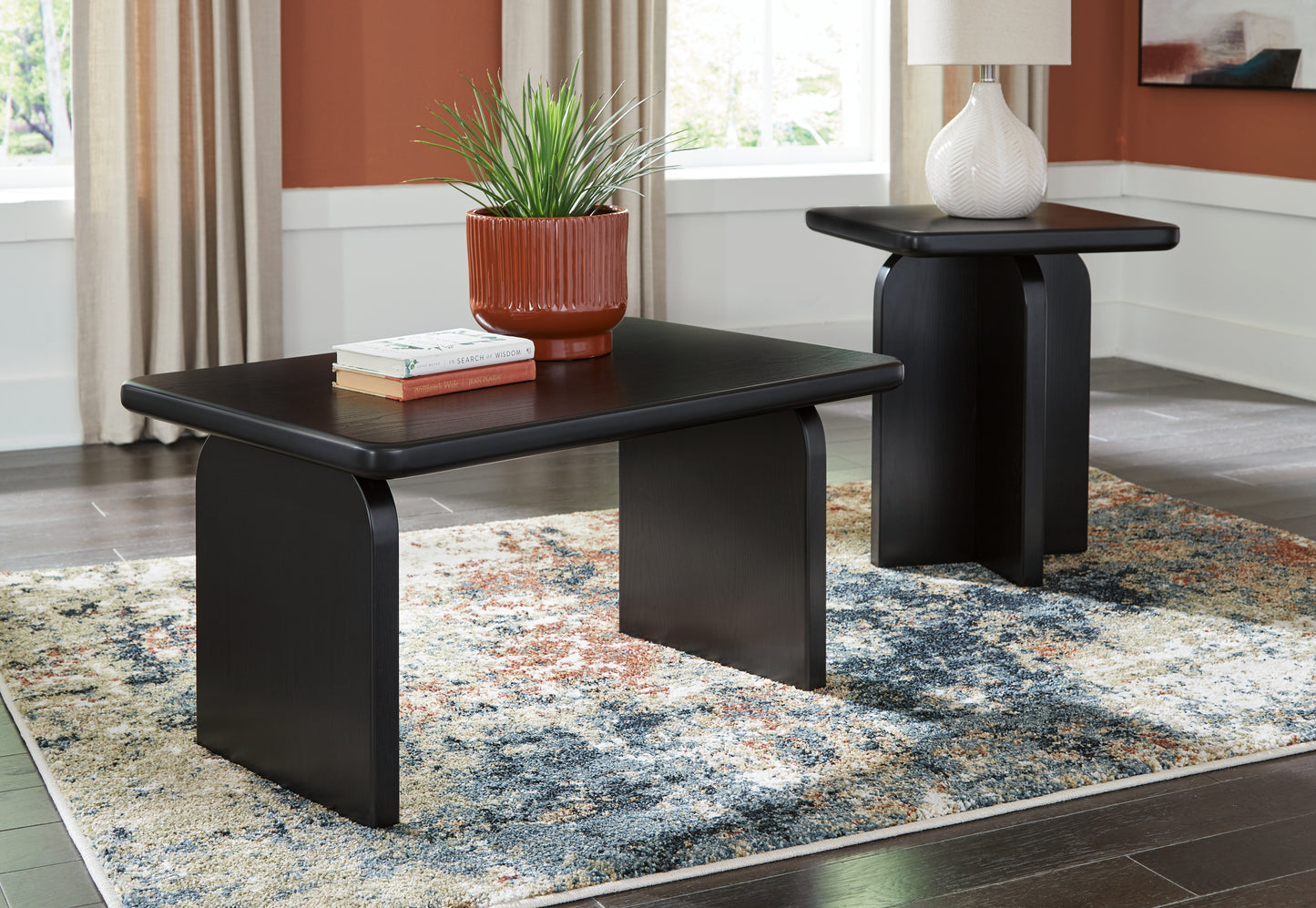 Cassel Furniture Outlet - Ashley Furniture - Mitchalli Table (Set of 2) - Occasional Table Set (Set of 2) / Black - T313-12