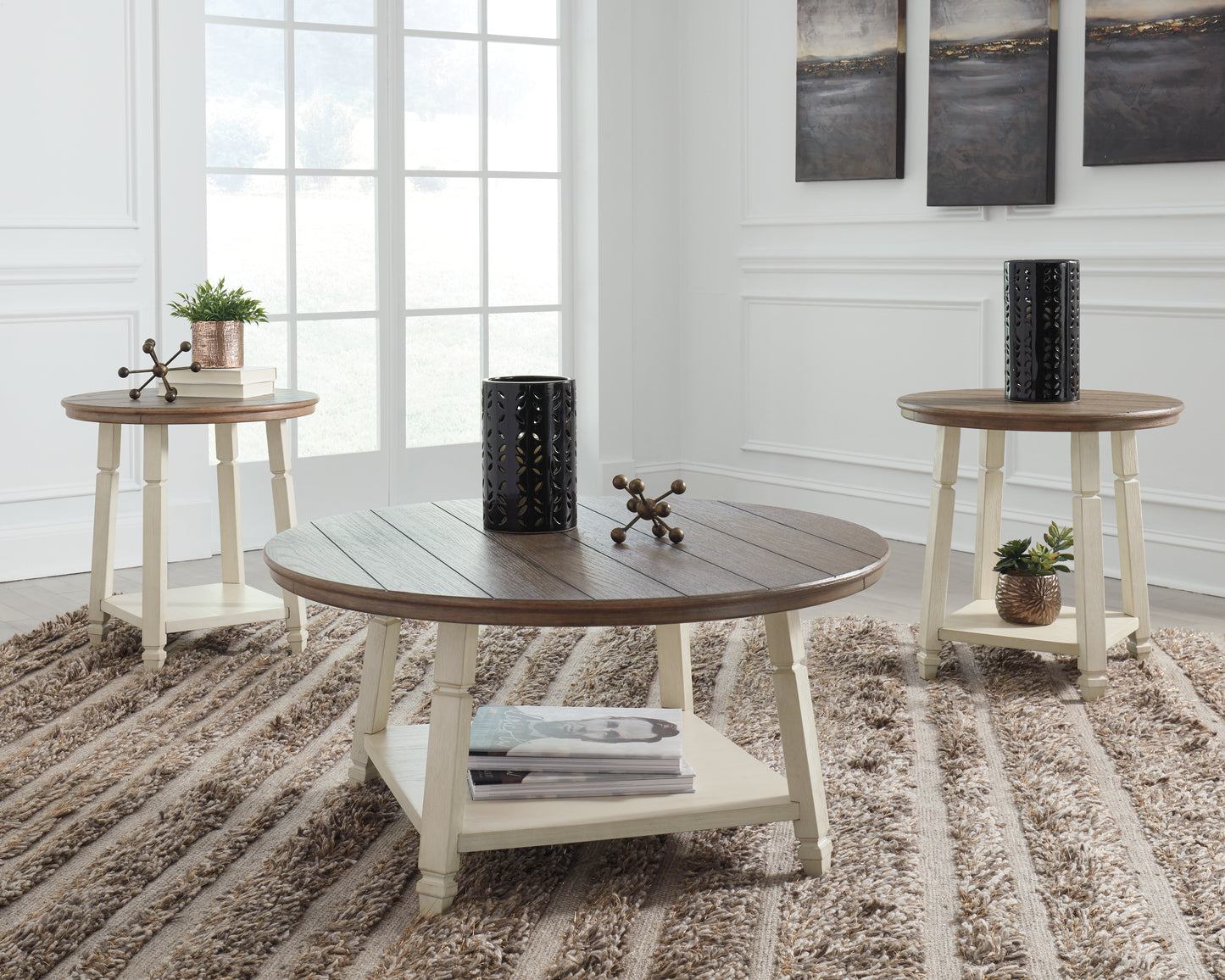 Cassel Furniture Outlet - Ashley Furniture - Bolanbrook Table (Set of 3) - Occasional Table Set (3/CN) / Two-tone - T377-13
