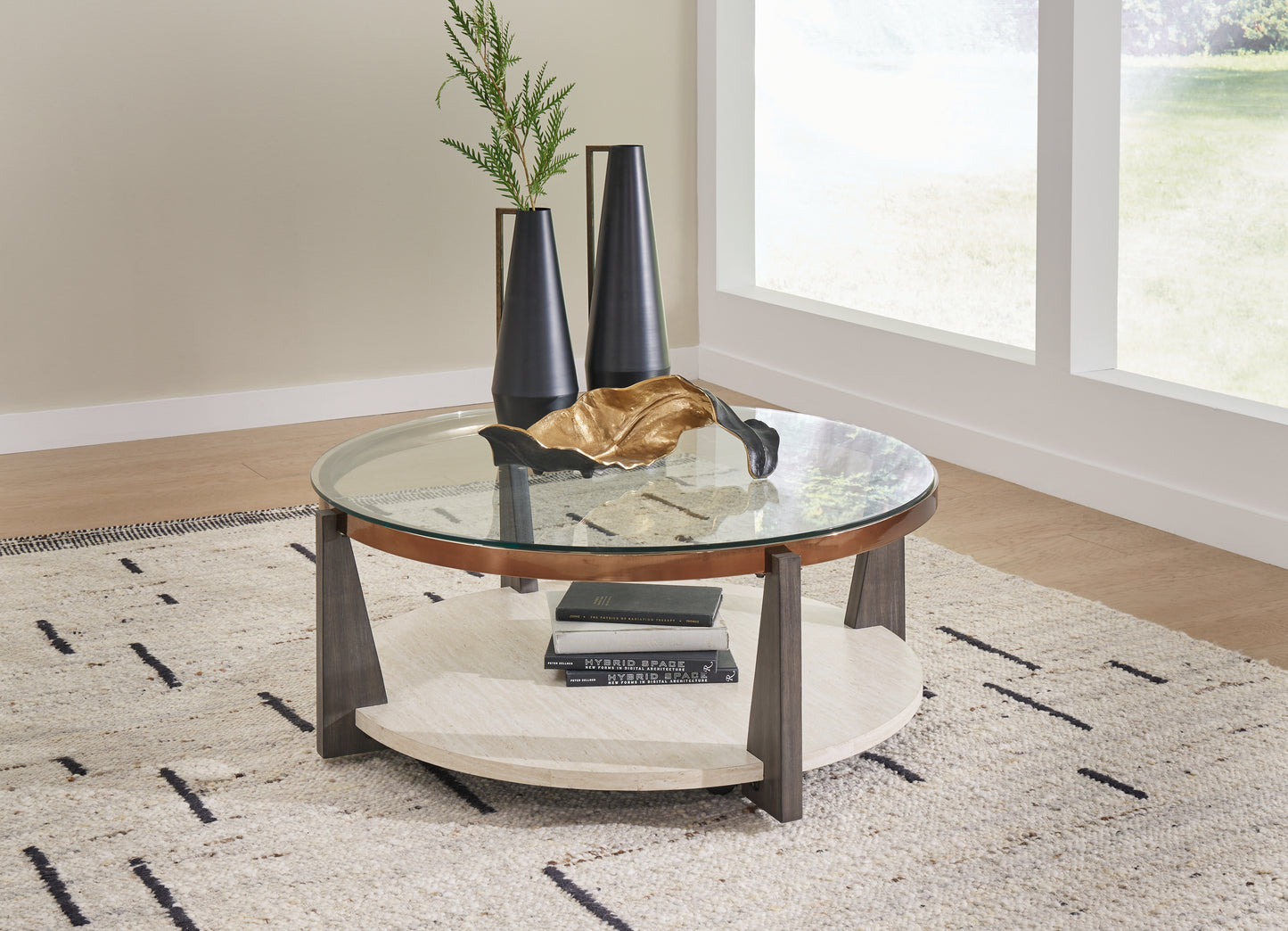 Cassel Furniture Outlet - Ashley Furniture - Frazwa Coffee Table - Round Cocktail Table / Multi - T432-8