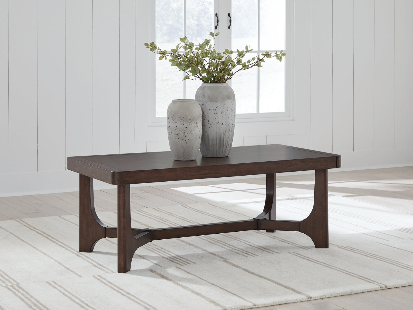 Cassel Furniture Outlet - Ashley Furniture - Korestone Coffee Table - Rectangular Cocktail Table / Dark Brown - T438-1