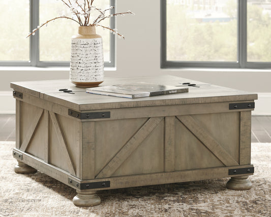 Cassel Furniture Outlet - Ashley Furniture - Aldwin Coffee Table With Storage - Cocktail Table with Storage / Gray - T457-20