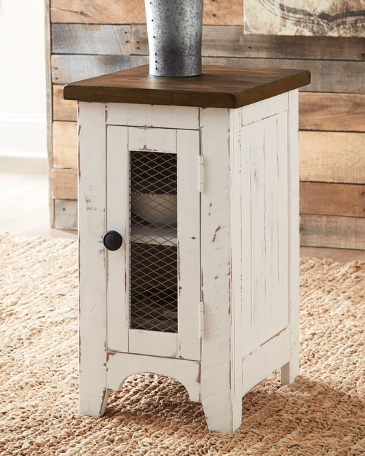 Cassel Furniture Outlet - Ashley Furniture - Wystfield Chairside End Table - Chair Side End Table / White/Brown - T459-7