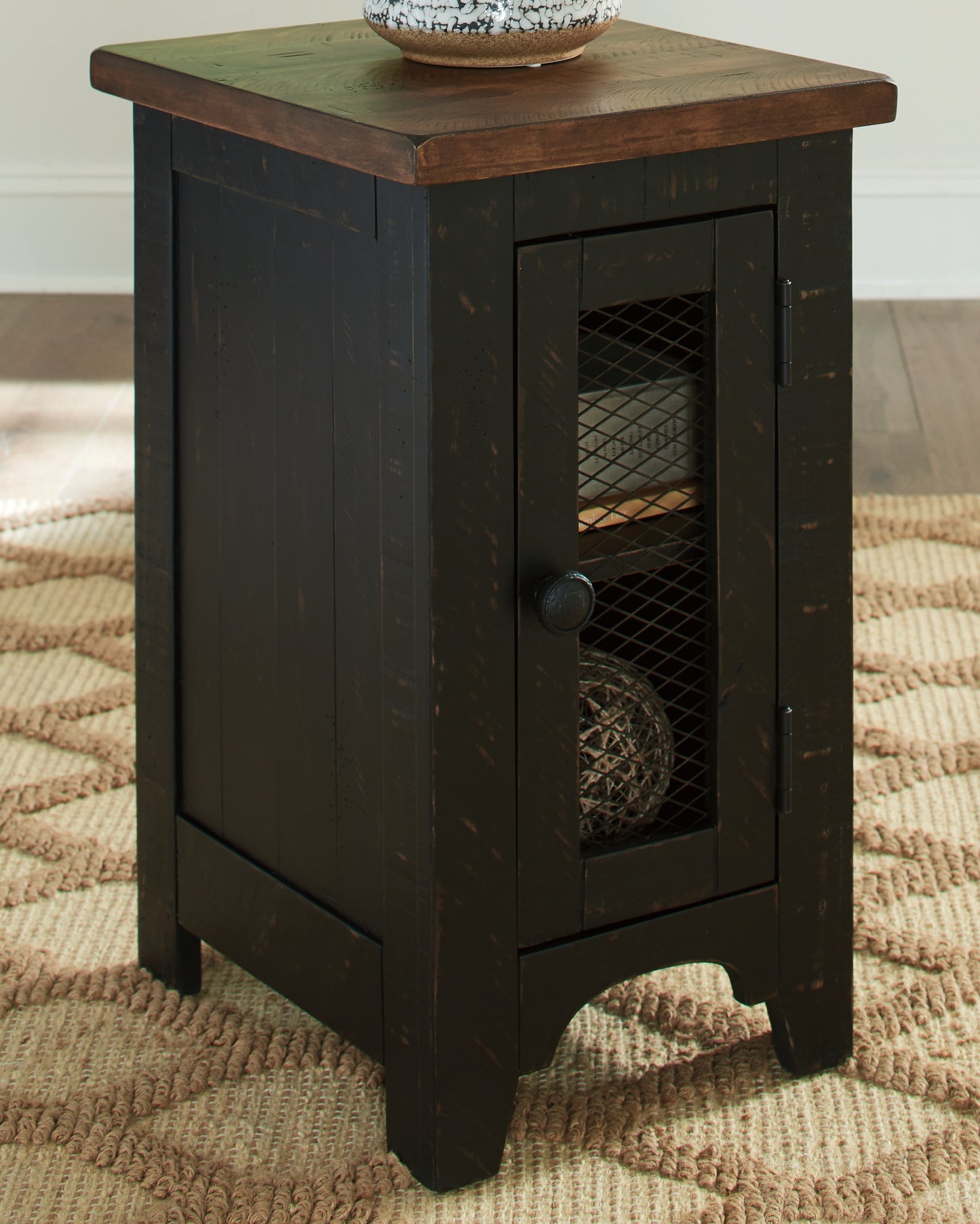 Cassel Furniture Outlet - Ashley Furniture - Valebeck Chairside End Table - Chair Side End Table / Black/Brown - T468-7