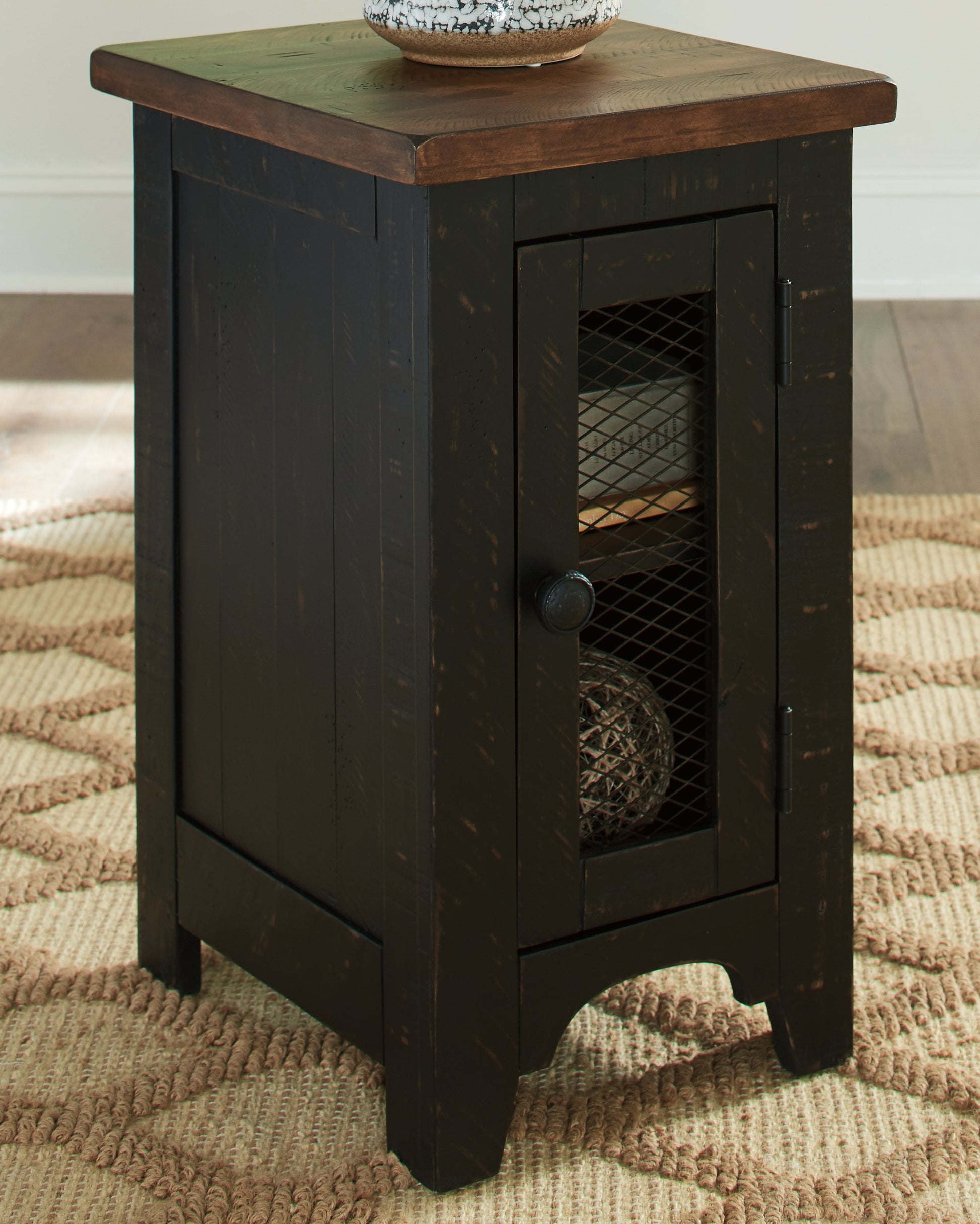 Cassel Furniture Outlet - Ashley Furniture - Valebeck Chairside End Table - Chair Side End Table / Black/Brown - T468-7