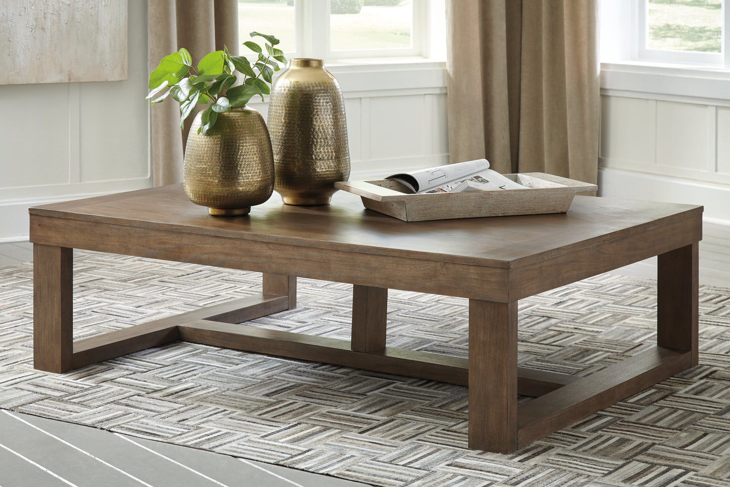 Cassel Furniture Outlet - Ashley Furniture - Cariton Coffee Table - Rectangular Cocktail Table / Gray - T471-1