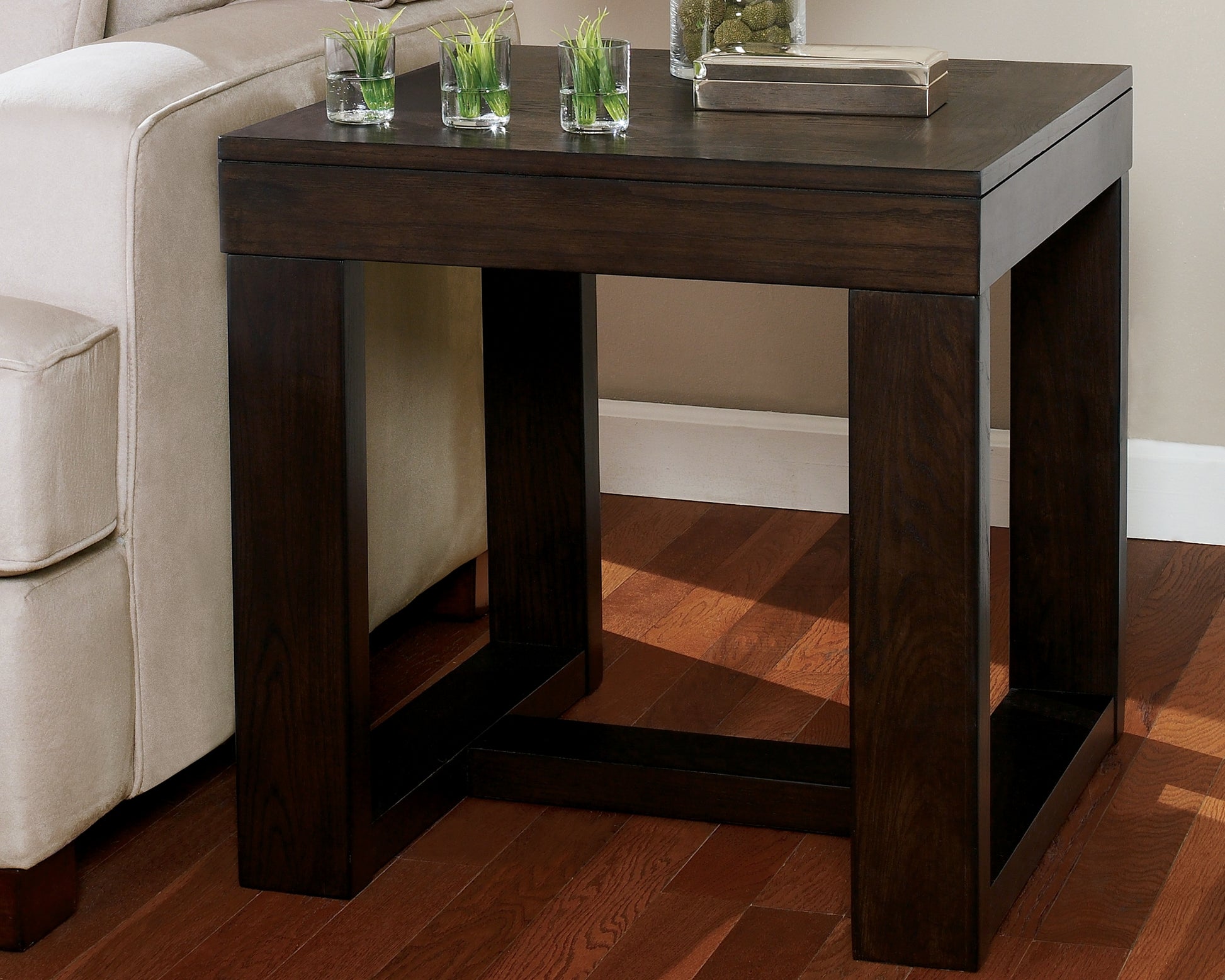 Cassel Furniture Outlet - Ashley Furniture - Watson End Table - Square End Table / Dark Brown - T481-2