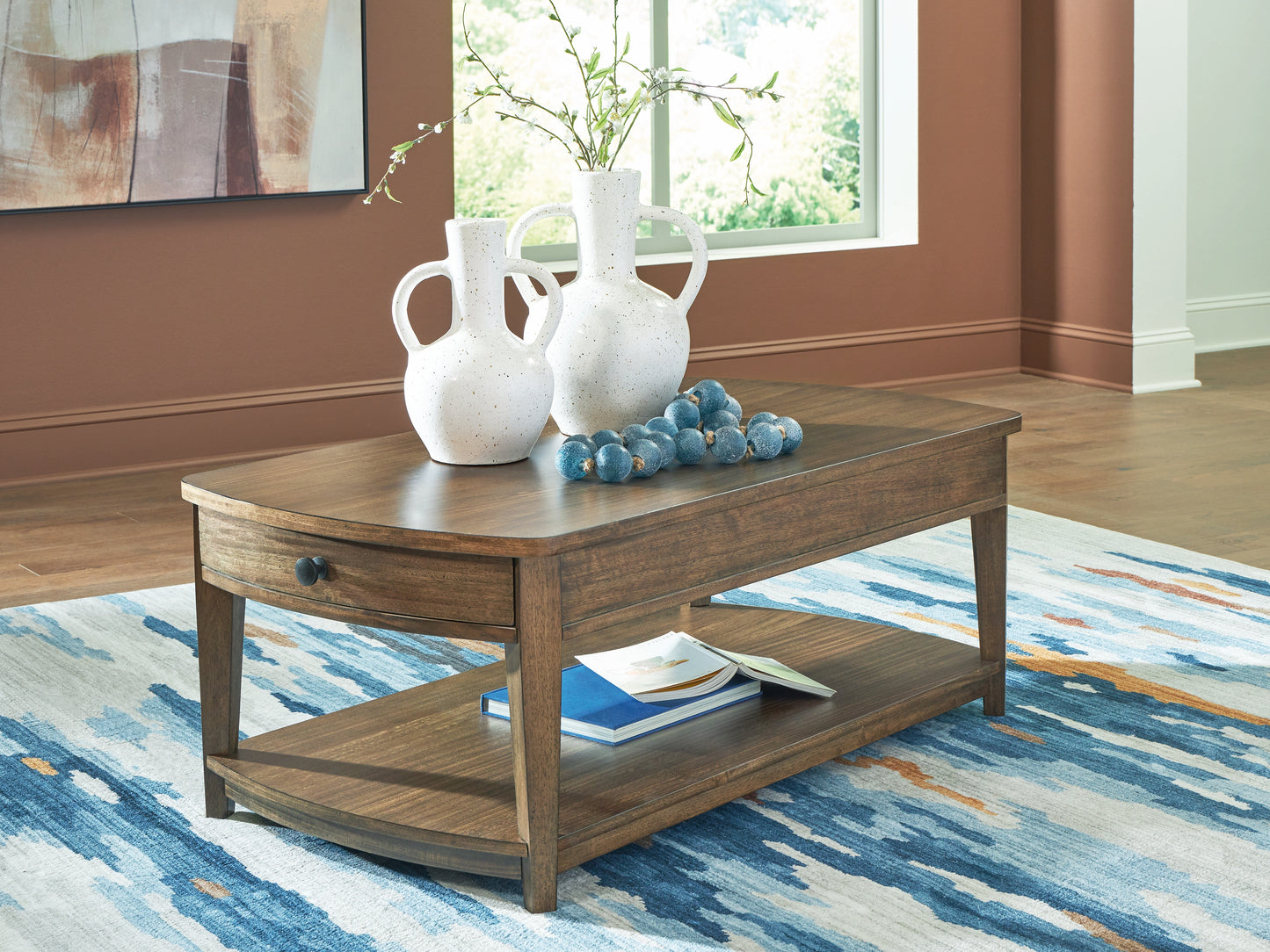 Cassel Furniture Outlet - Ashley Furniture - Burkbyer Coffee Table - Rectangular Cocktail Table / Brown - T513-1