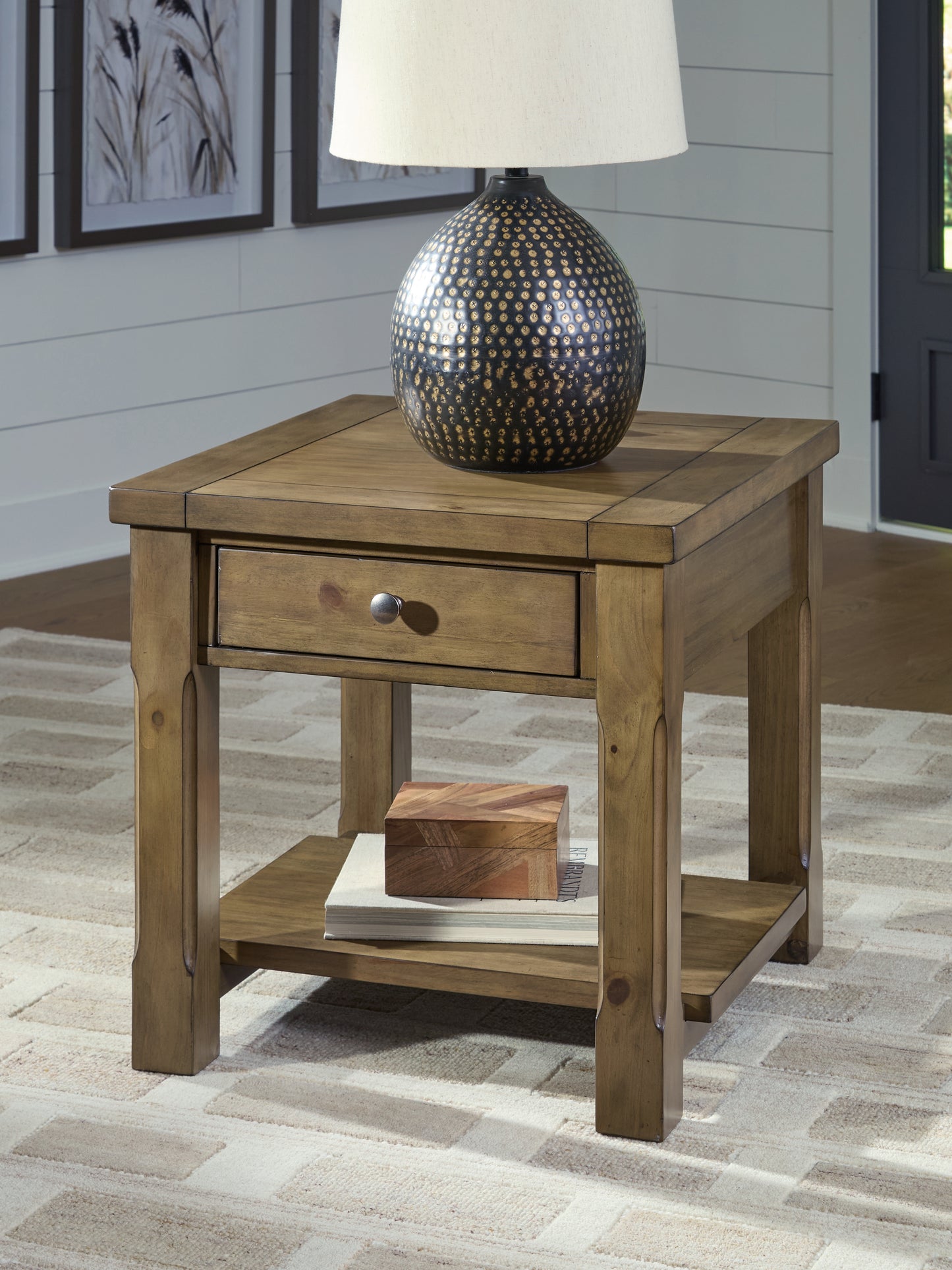 Cassel Furniture Outlet - Ashley Furniture - Vandenmore End Table - Rectangular End Table / Medium Brown - T539-3