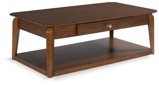 Cassel Furniture Outlet - Ashley Furniture - Trenmour Coffee Table - Rectangular Cocktail Table / Medium Brown - T596-1
