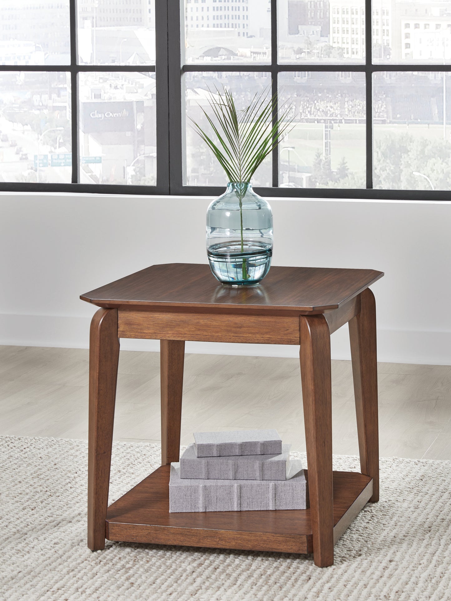 Cassel Furniture Outlet - Ashley Furniture - Trenmour End Table - Square End Table / Medium Brown - T596-2