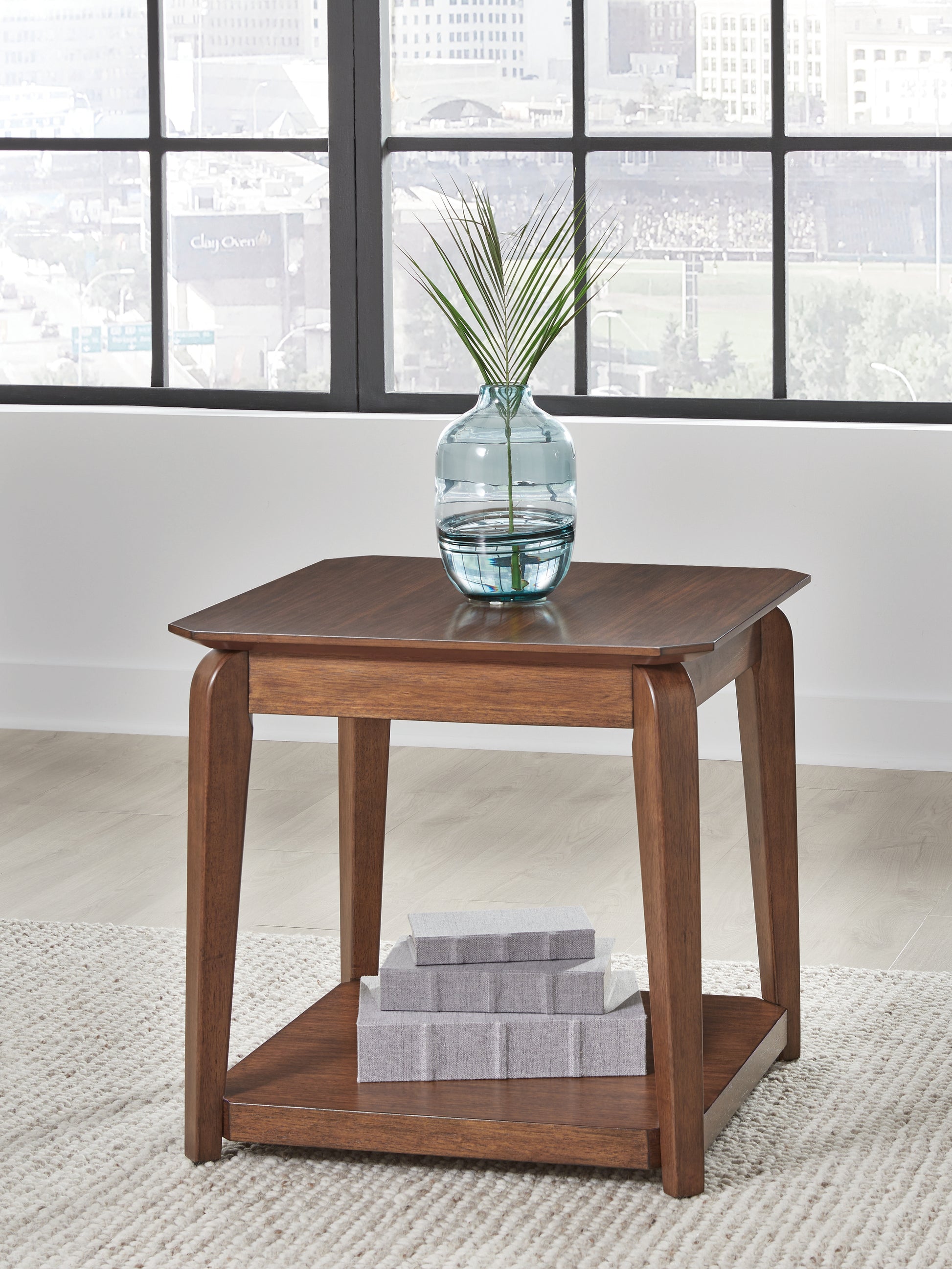 Cassel Furniture Outlet - Ashley Furniture - Trenmour End Table - Square End Table / Medium Brown - T596-2