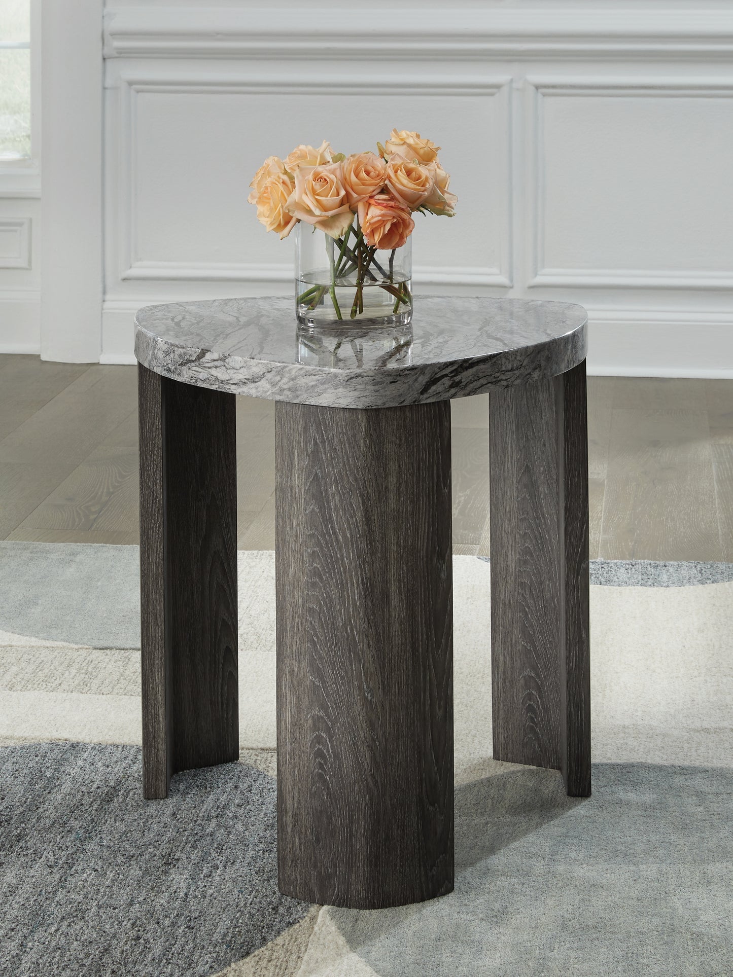 Cassel Furniture Outlet - Ashley Furniture - Surmour End Table - Triangle End Table / Gray/Brown - T600-6