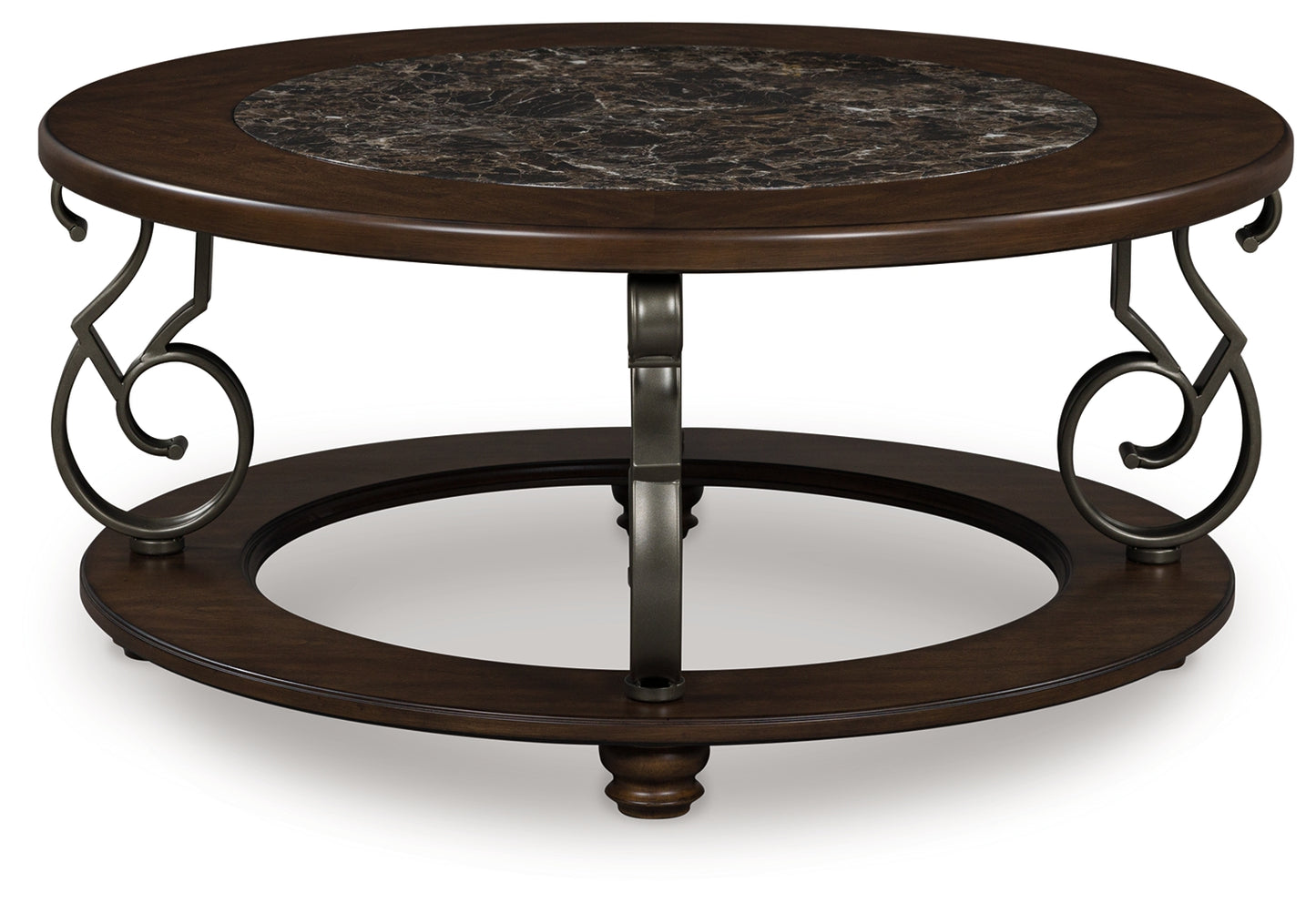 Cassel Furniture Outlet - Ashley Furniture - Frallyn Coffee Table - Round Cocktail Table / Dark Brown - T623-8