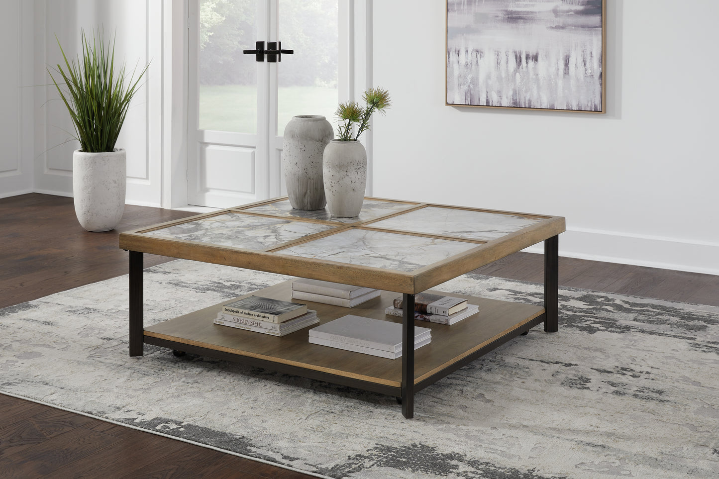Cassel Furniture Outlet - Ashley Furniture - Montia Coffee Table - Square Cocktail Table / Multi - T632-8