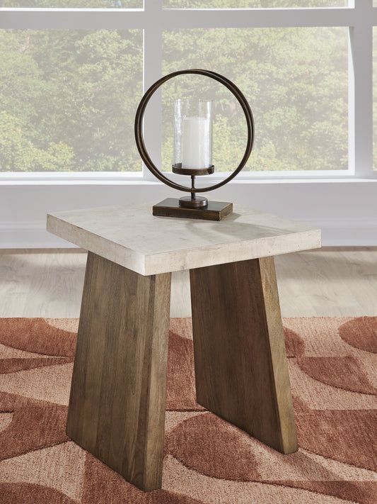 Cassel Furniture Outlet - Ashley Furniture - Brendalhouse End Table - Square End Table / Light Brown - T642-2