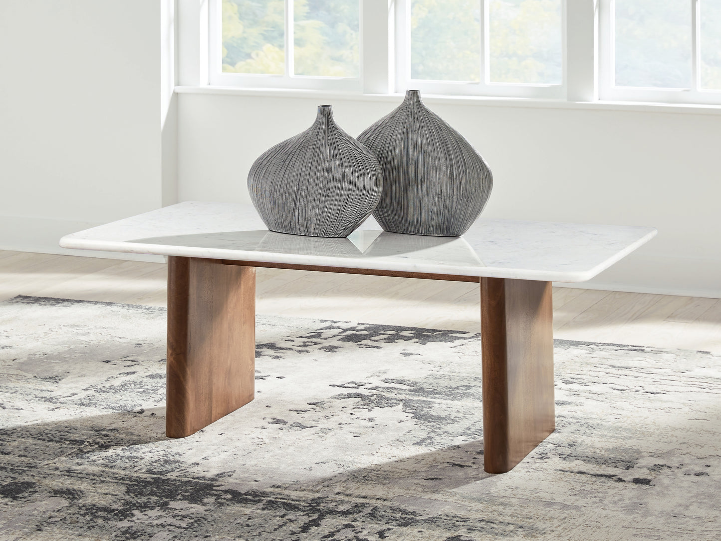Cassel Furniture Outlet - Ashley Furniture - Isanti Coffee Table - Rectangular Cocktail Table / Light Brown/White - T662-1