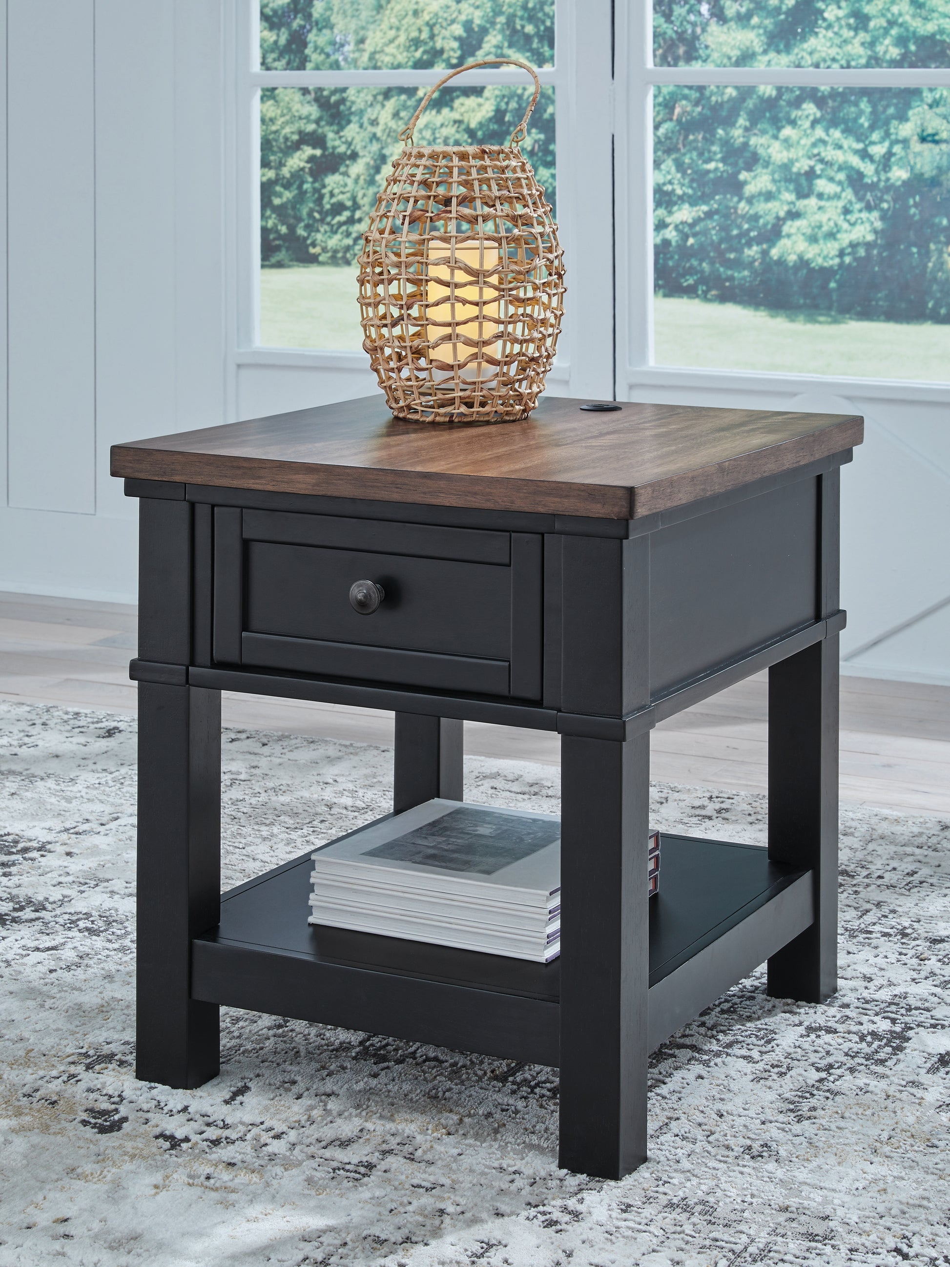 Cassel Furniture Outlet - Ashley Furniture - Wildenauer End Table - Rectangular End Table / Brown/Black - T664-3