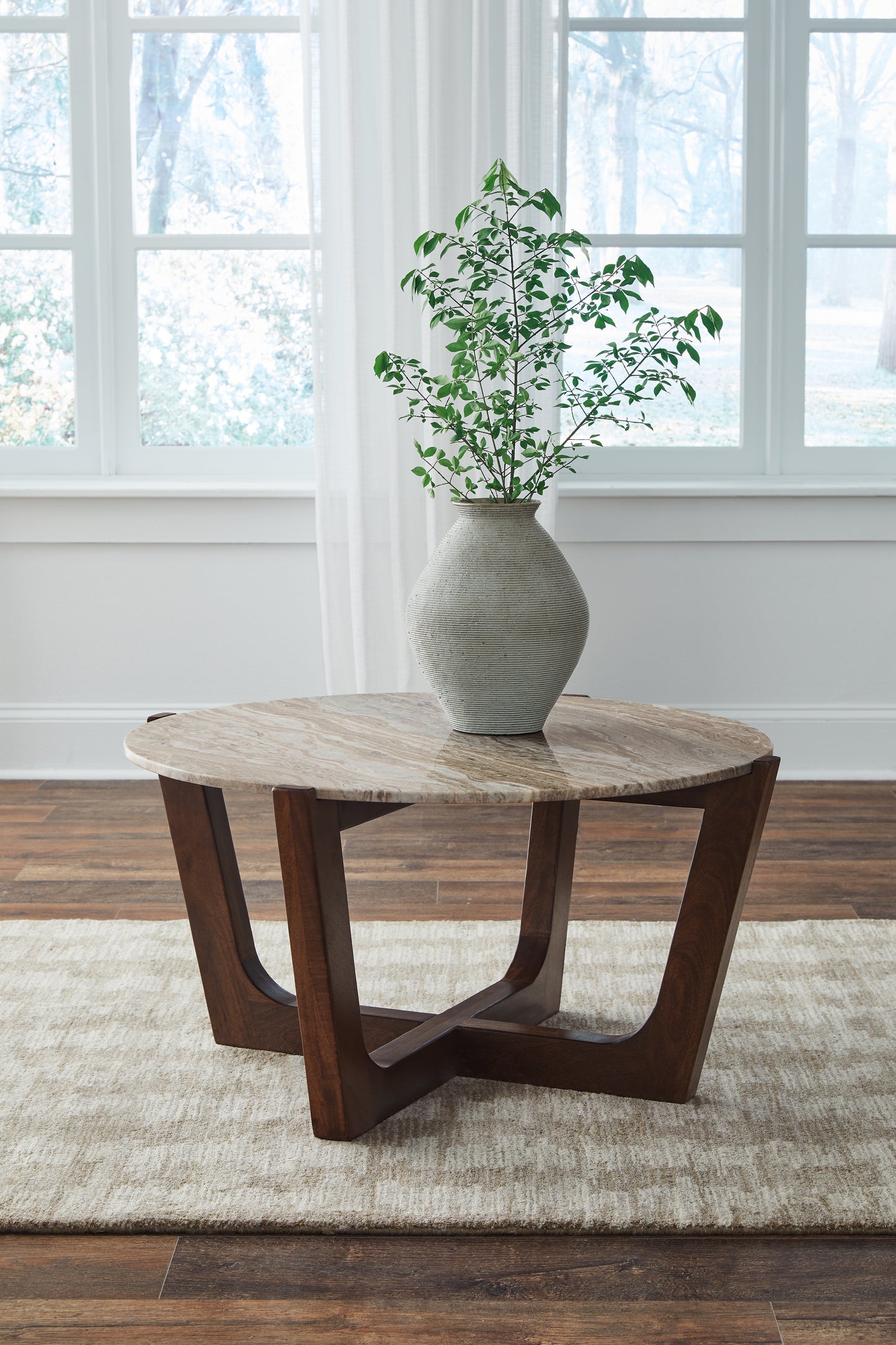Cassel Furniture Outlet - Ashley Furniture - Tanidore Coffee Table - Round Cocktail Table / Warm Brown - T667-8